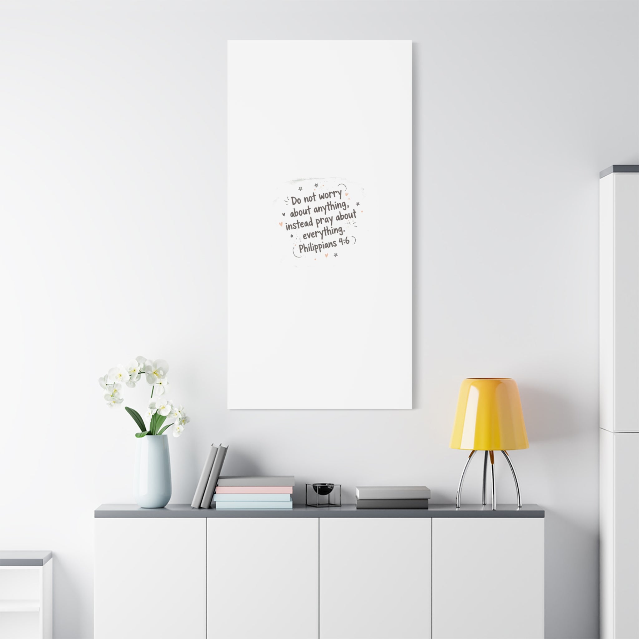 Do Not Worry Prayer Canvas | Handwritten Messy Script, Pastel Doodle Art