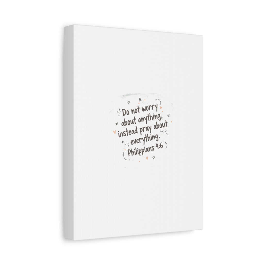 Do Not Worry Prayer Canvas | Handwritten Messy Script, Pastel Doodle Art