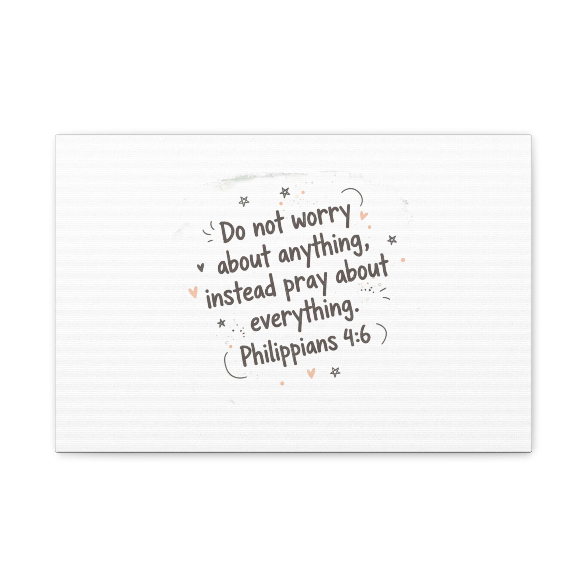 Do Not Worry Prayer Canvas | Handwritten Messy Script, Pastel Doodle Art