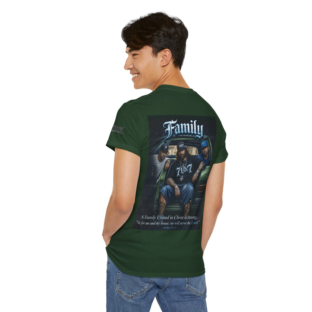 70x7 Streetwear Family Tee — "Family" Graphic Cotton T-Shirt