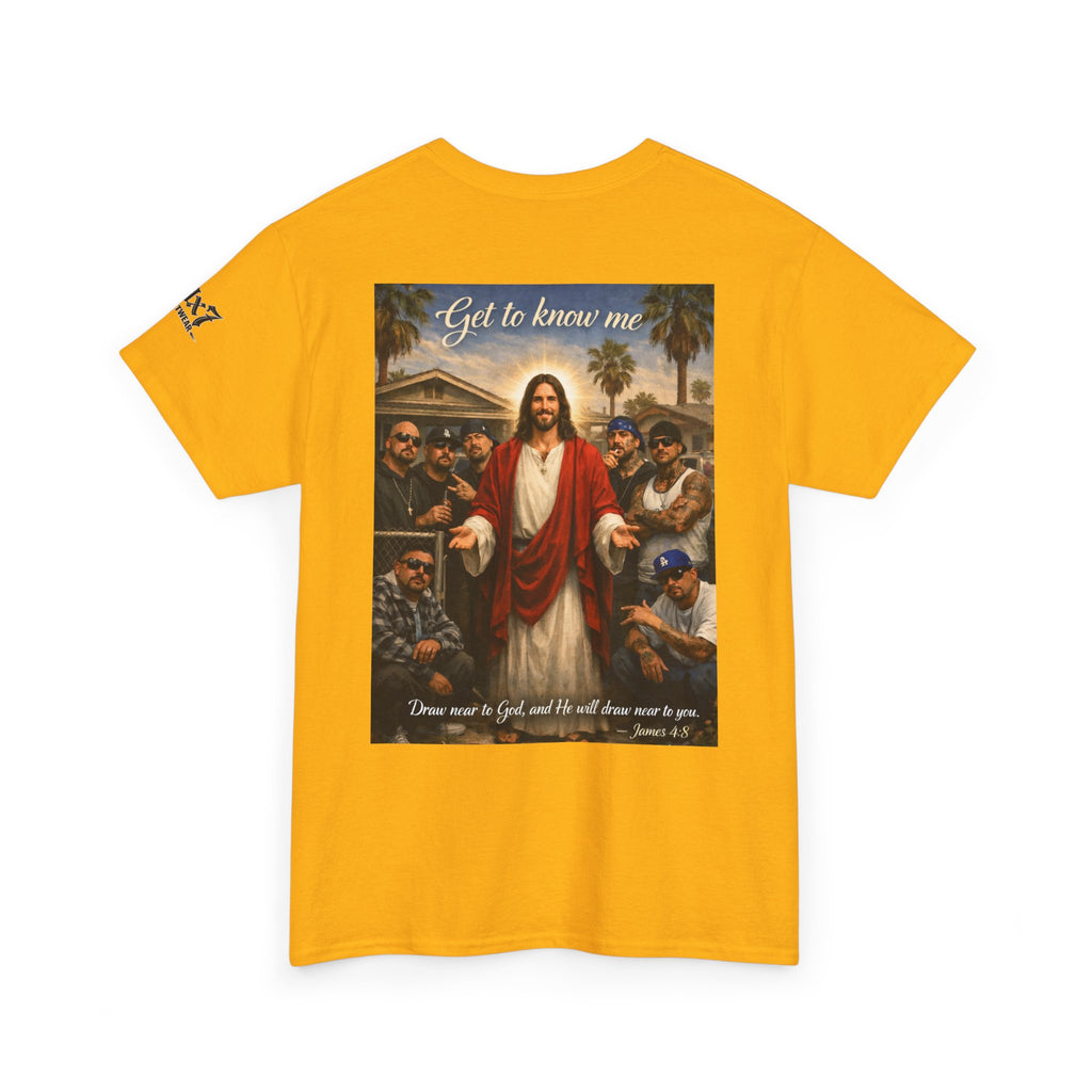 70x7 Streetwear - Jesus 'Get to Know Me' Graphic Tee