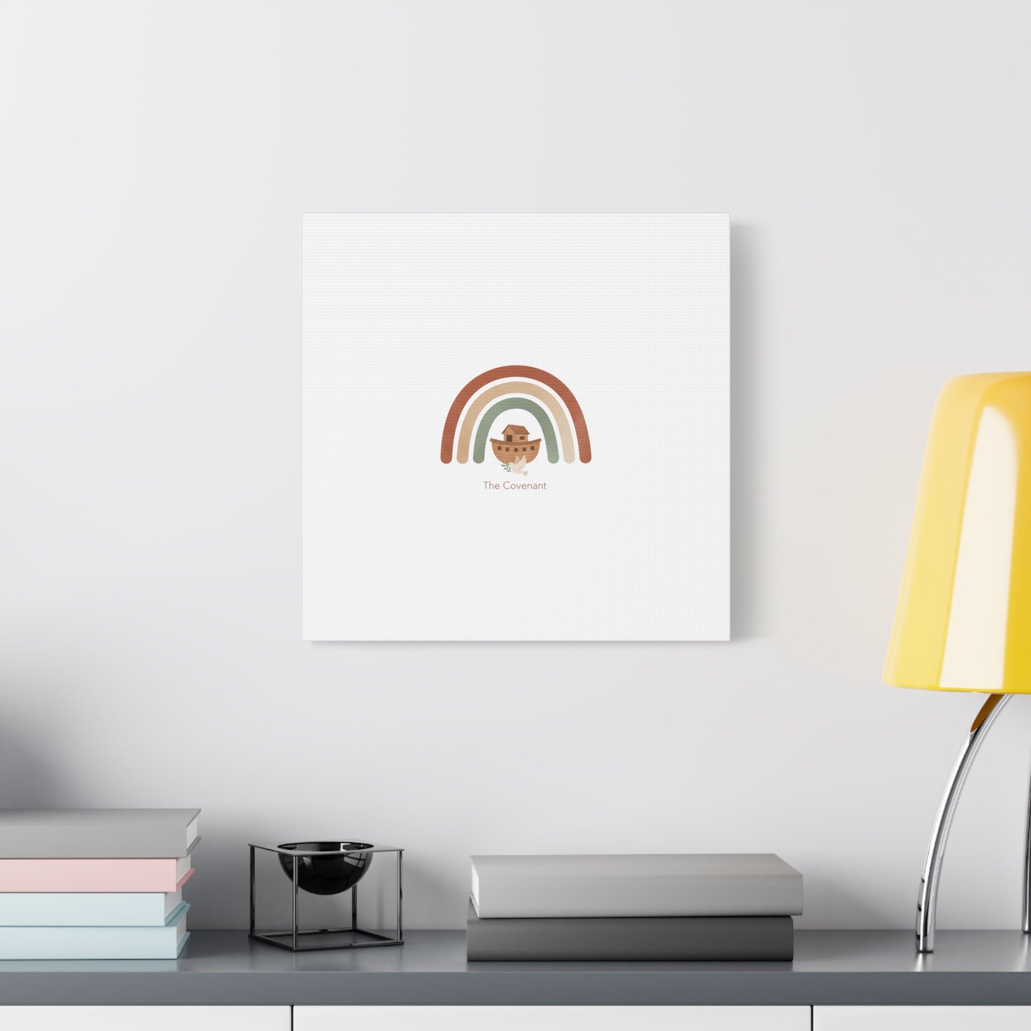 Noah's Ark Rainbow Matte Canvas Wall Art - "The Covenant" Nursery Decor