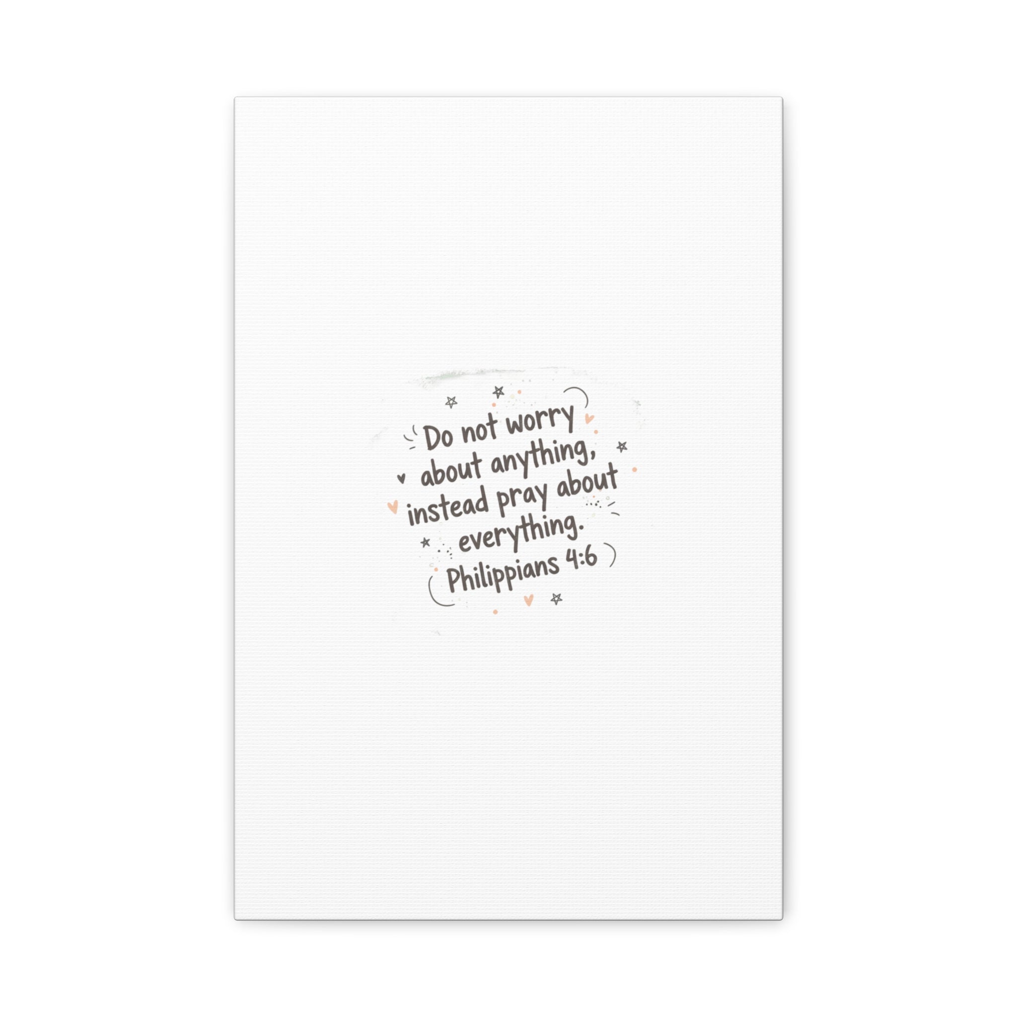 Do Not Worry Prayer Canvas | Handwritten Messy Script, Pastel Doodle Art
