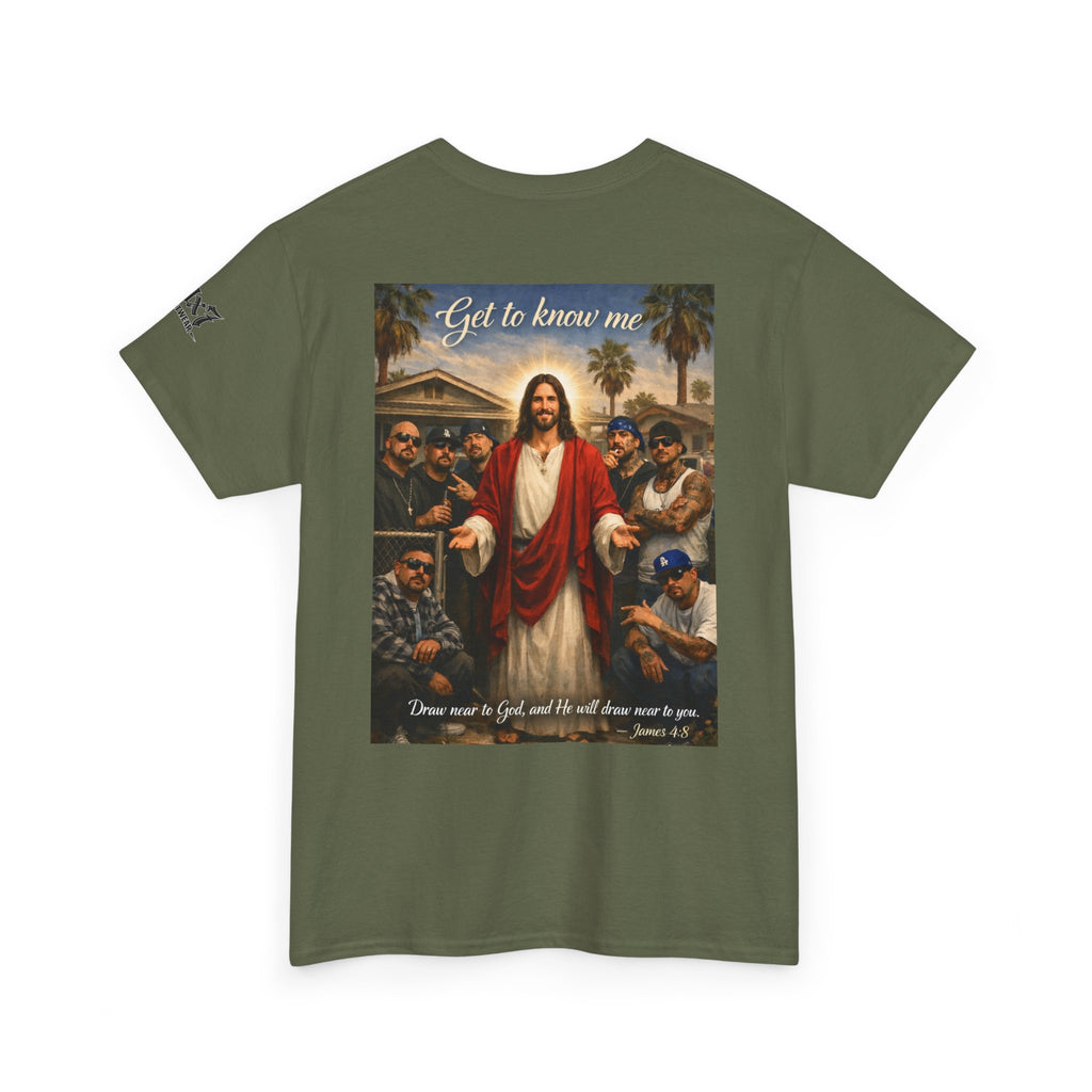 70x7 Streetwear - Jesus 'Get to Know Me' Graphic Tee