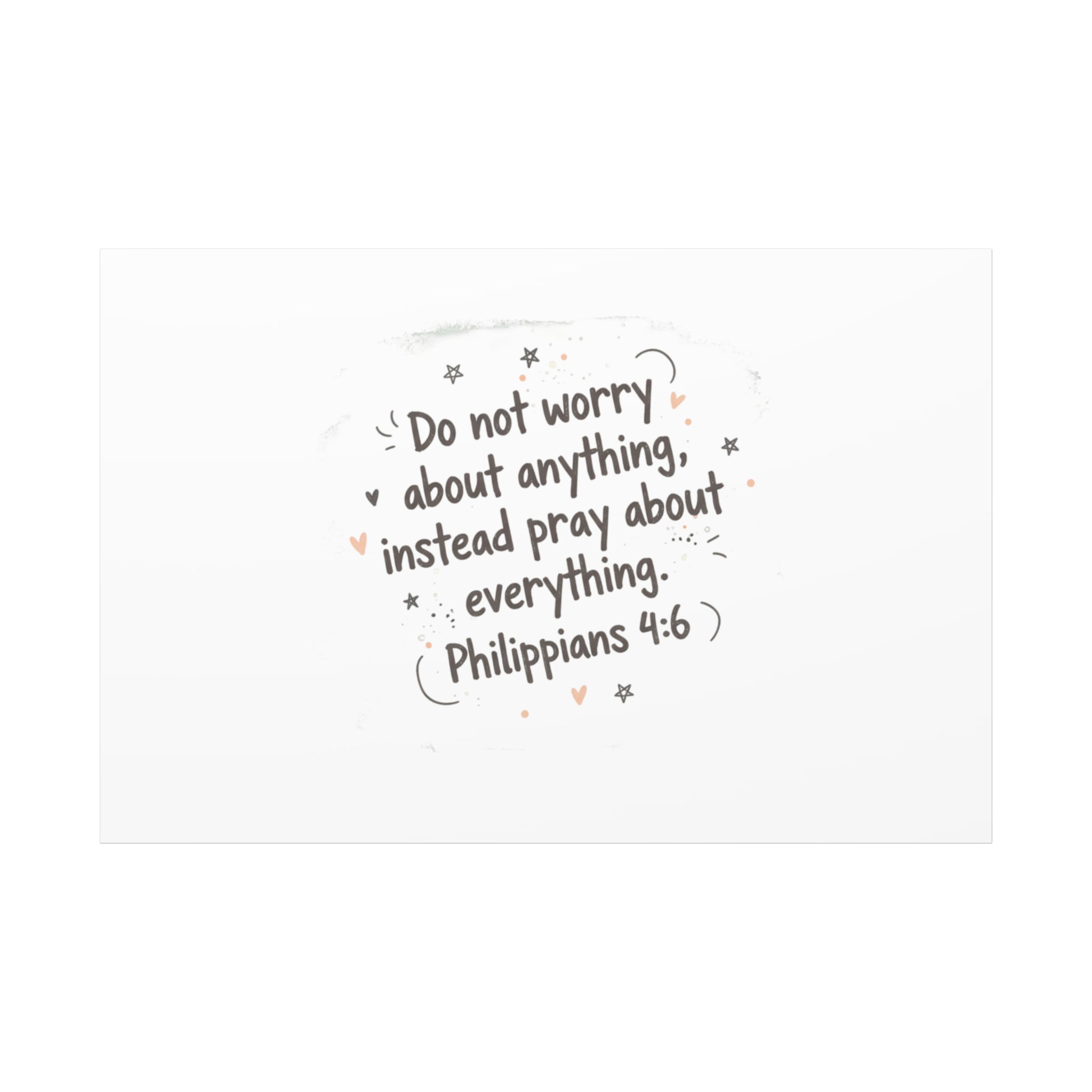 Do Not Worry Prayer Canvas | Handwritten Messy Script, Pastel Doodle Art