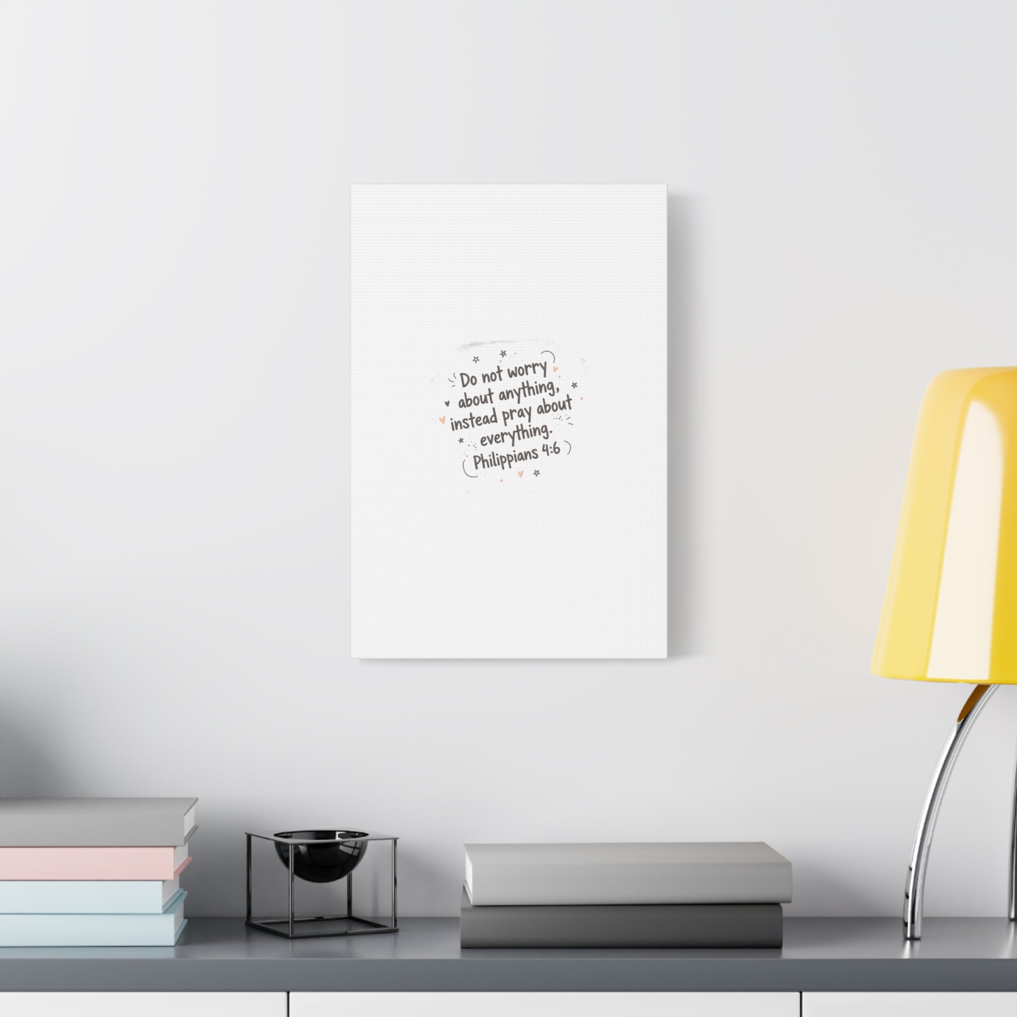 Do Not Worry Prayer Canvas | Handwritten Messy Script, Pastel Doodle Art