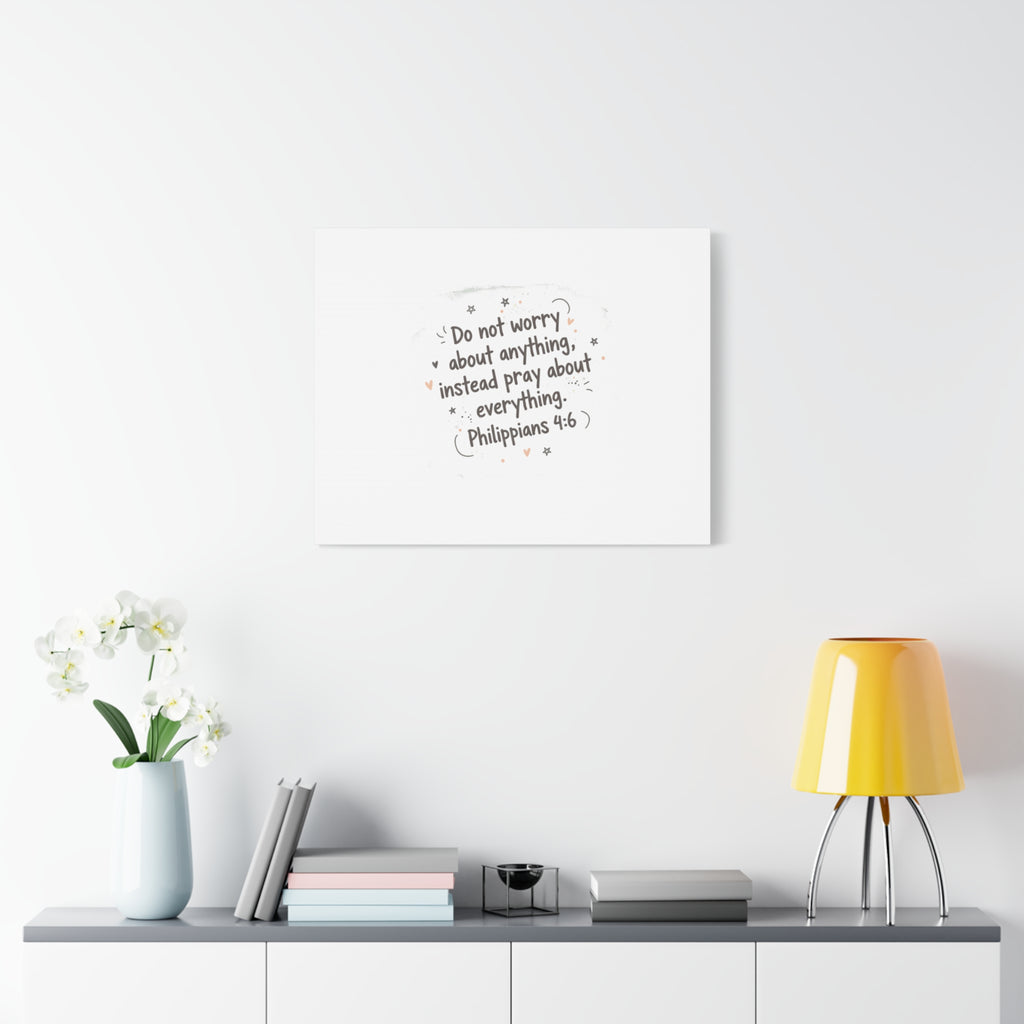 Do Not Worry Prayer Canvas | Handwritten Messy Script, Pastel Doodle Art