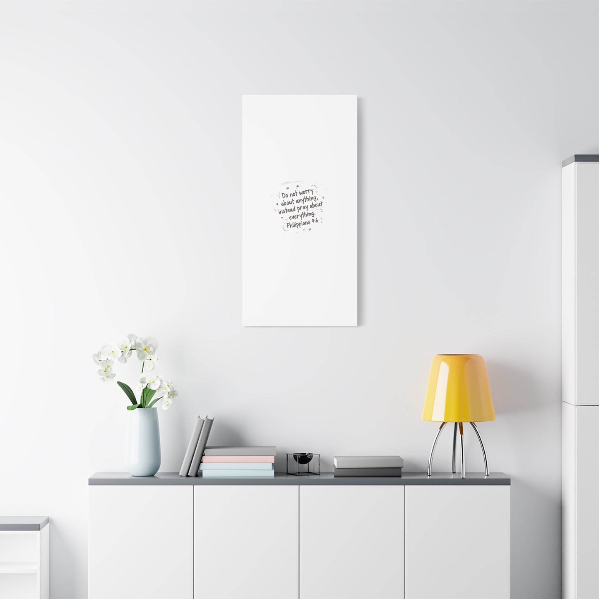 Do Not Worry Prayer Canvas | Handwritten Messy Script, Pastel Doodle Art