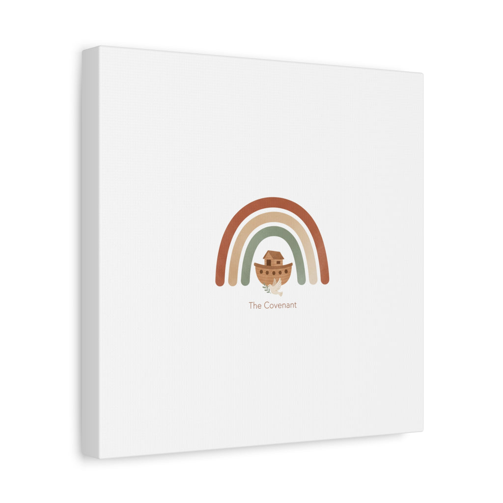 Noah's Ark Rainbow Matte Canvas Wall Art - "The Covenant" Nursery Decor