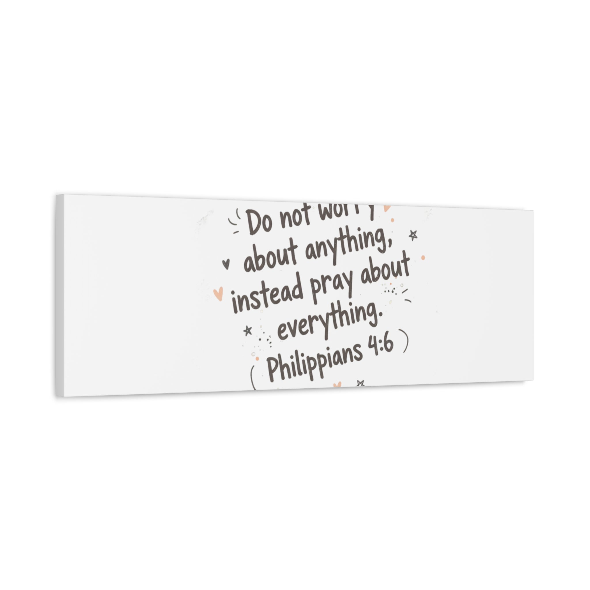 Do Not Worry Prayer Canvas | Handwritten Messy Script, Pastel Doodle Art