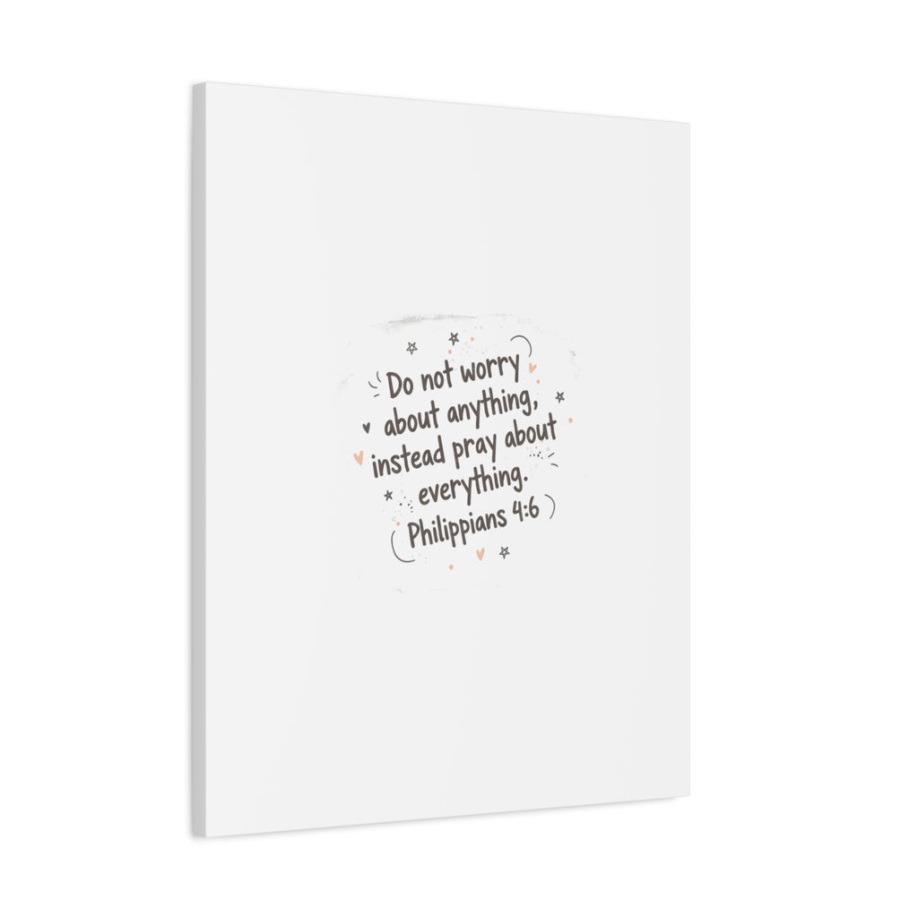 Do Not Worry Prayer Canvas | Handwritten Messy Script, Pastel Doodle Art