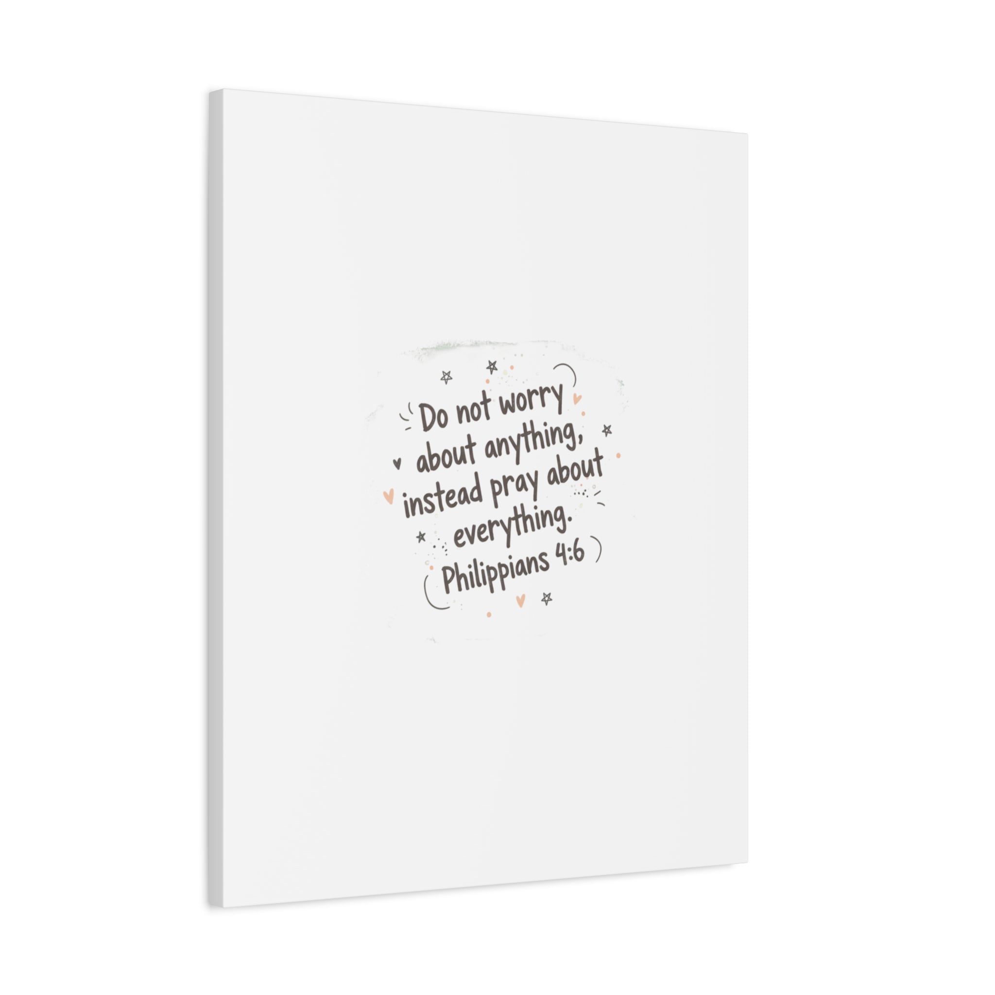 Do Not Worry Prayer Canvas | Handwritten Messy Script, Pastel Doodle Art