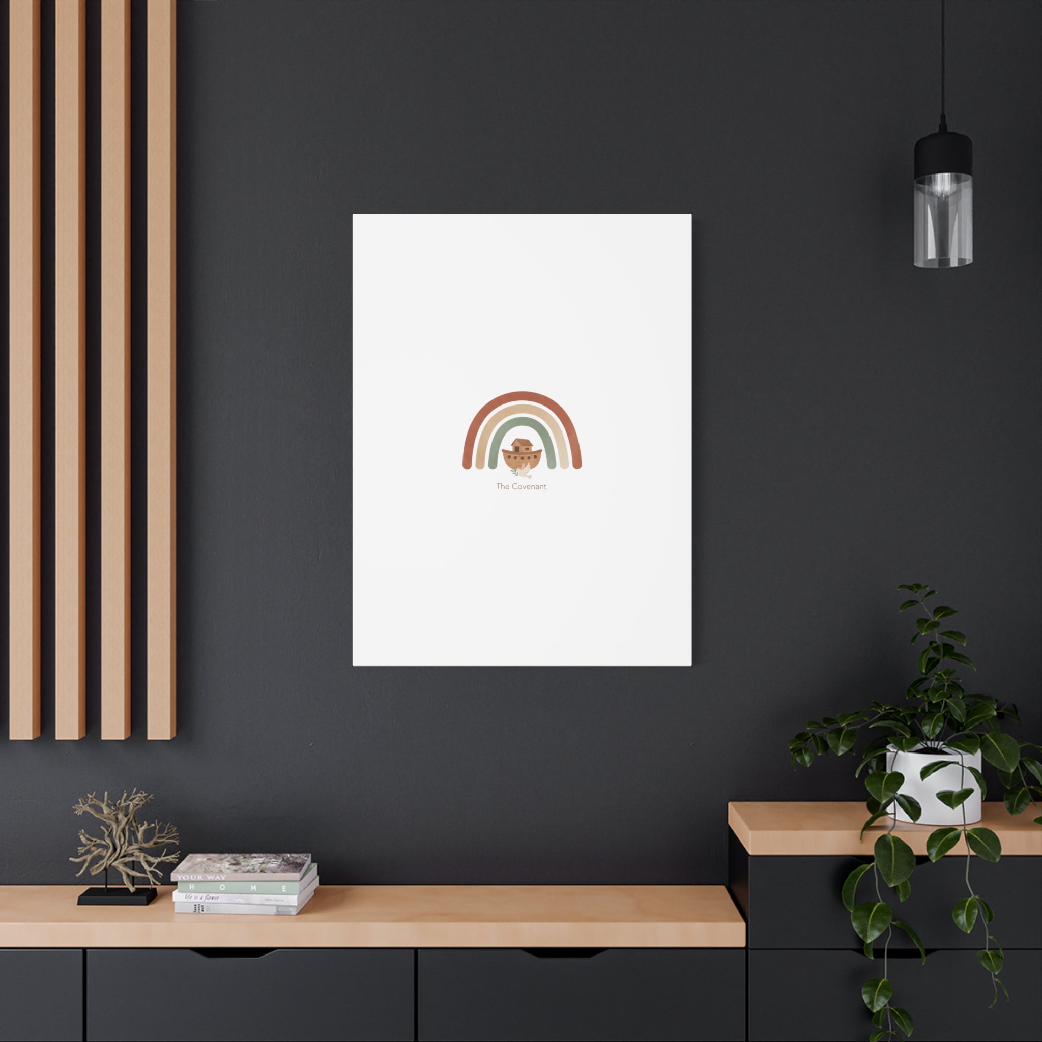 Noah's Ark Rainbow Matte Canvas Wall Art - "The Covenant" Nursery Decor