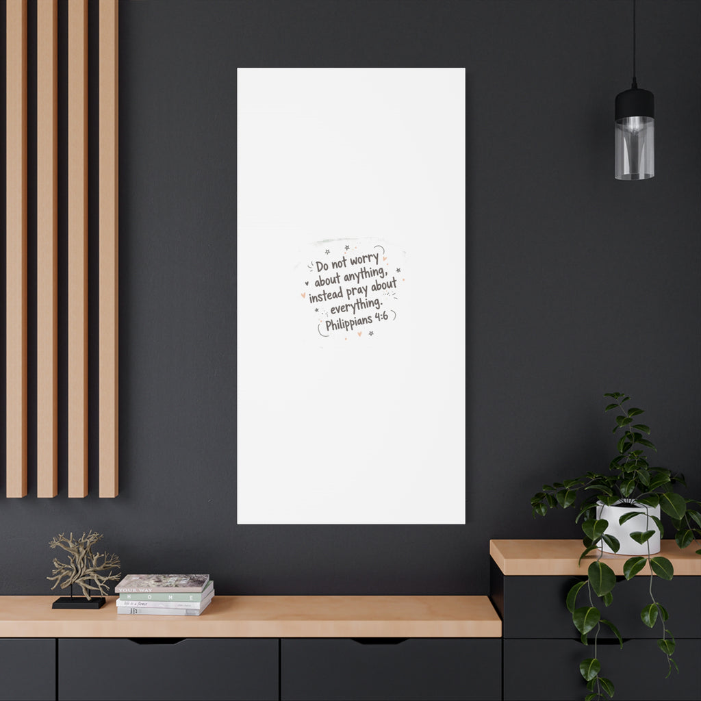 Do Not Worry Prayer Canvas | Handwritten Messy Script, Pastel Doodle Art