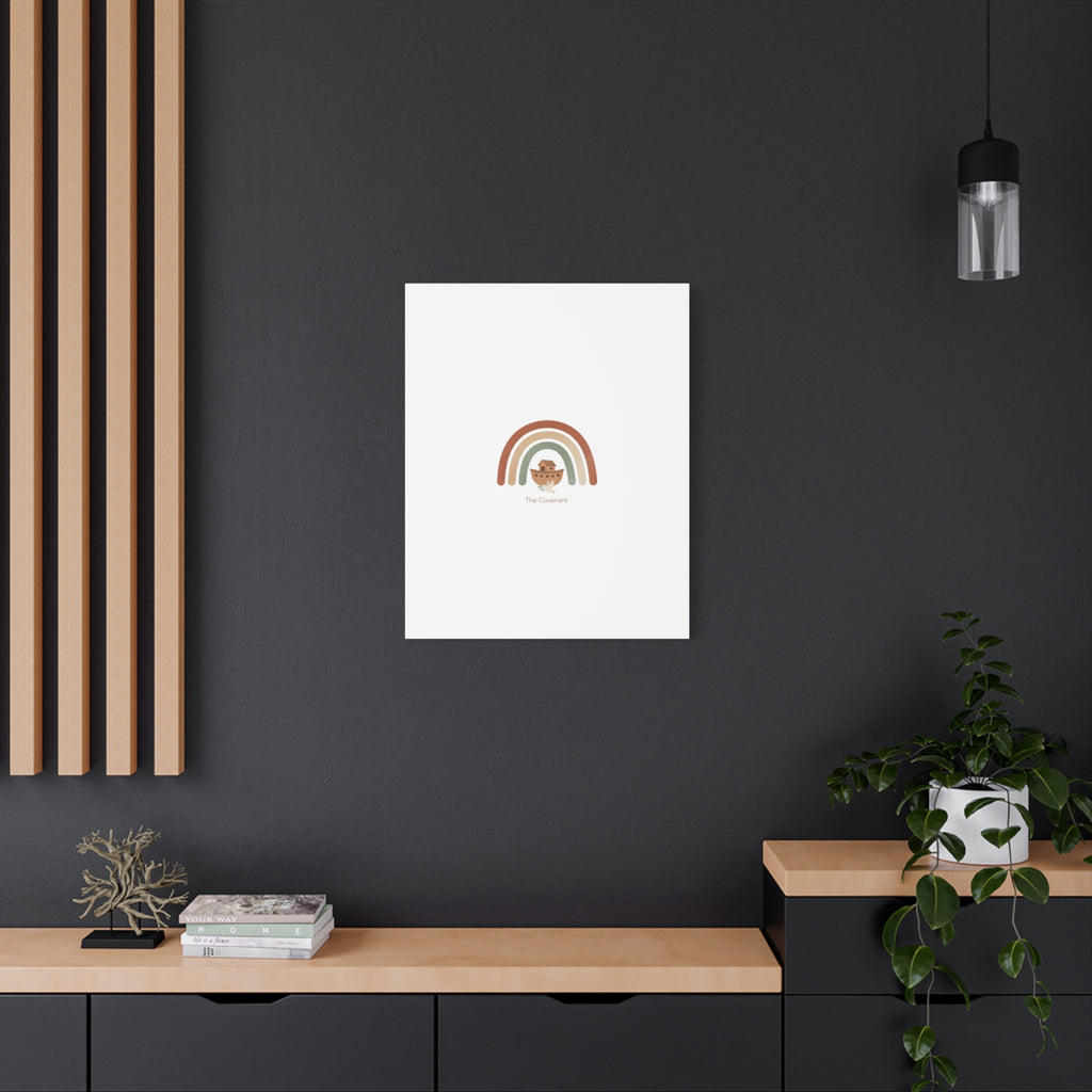 Noah's Ark Rainbow Matte Canvas Wall Art - "The Covenant" Nursery Decor