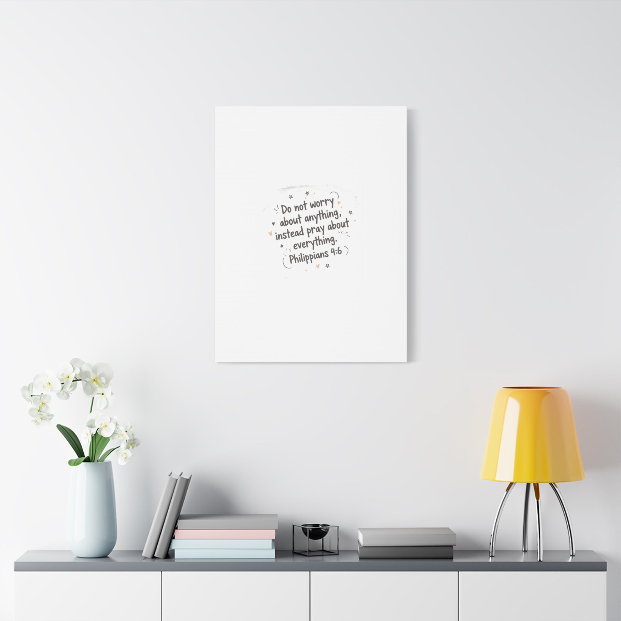 Do Not Worry Prayer Canvas | Handwritten Messy Script, Pastel Doodle Art
