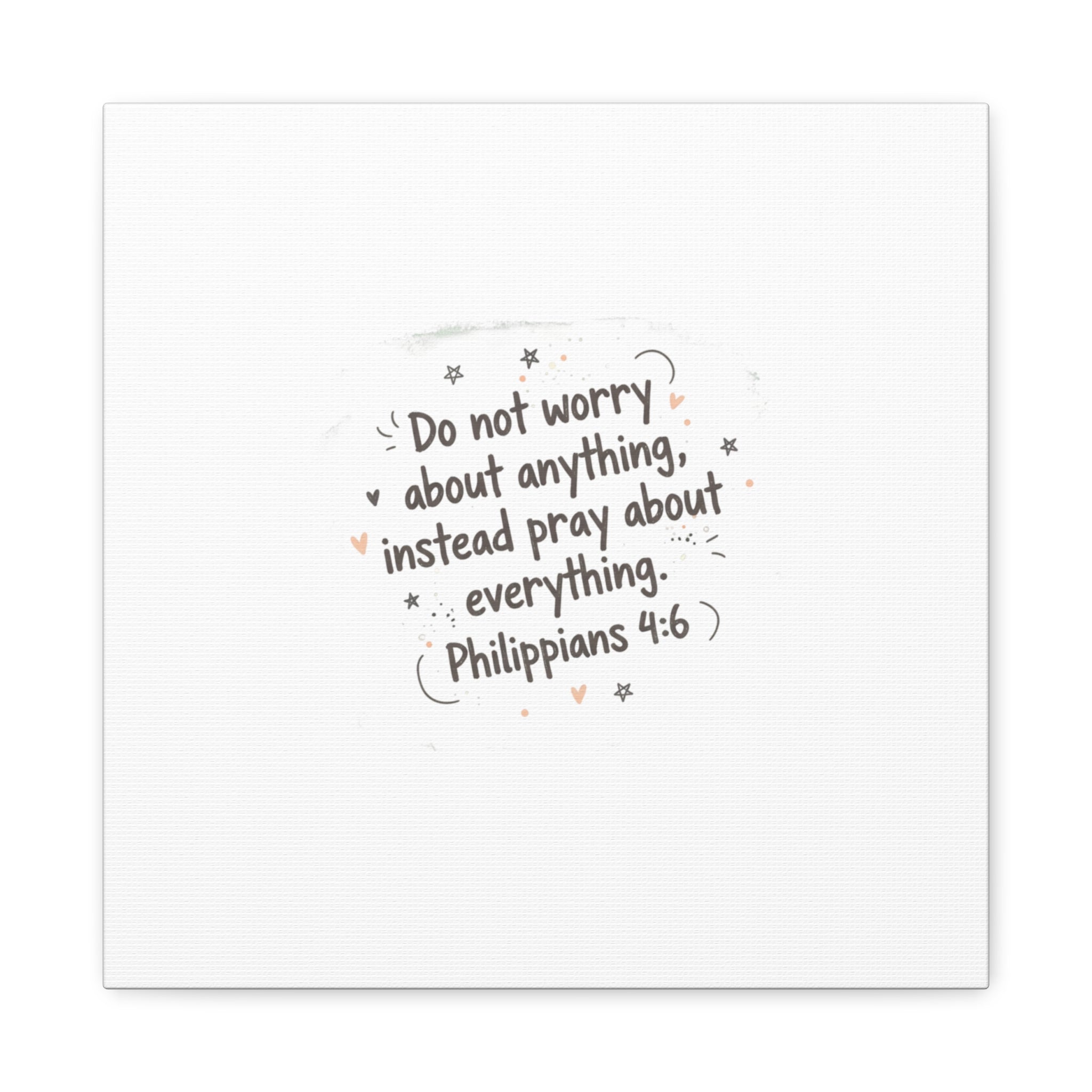 Do Not Worry Prayer Canvas | Handwritten Messy Script, Pastel Doodle Art