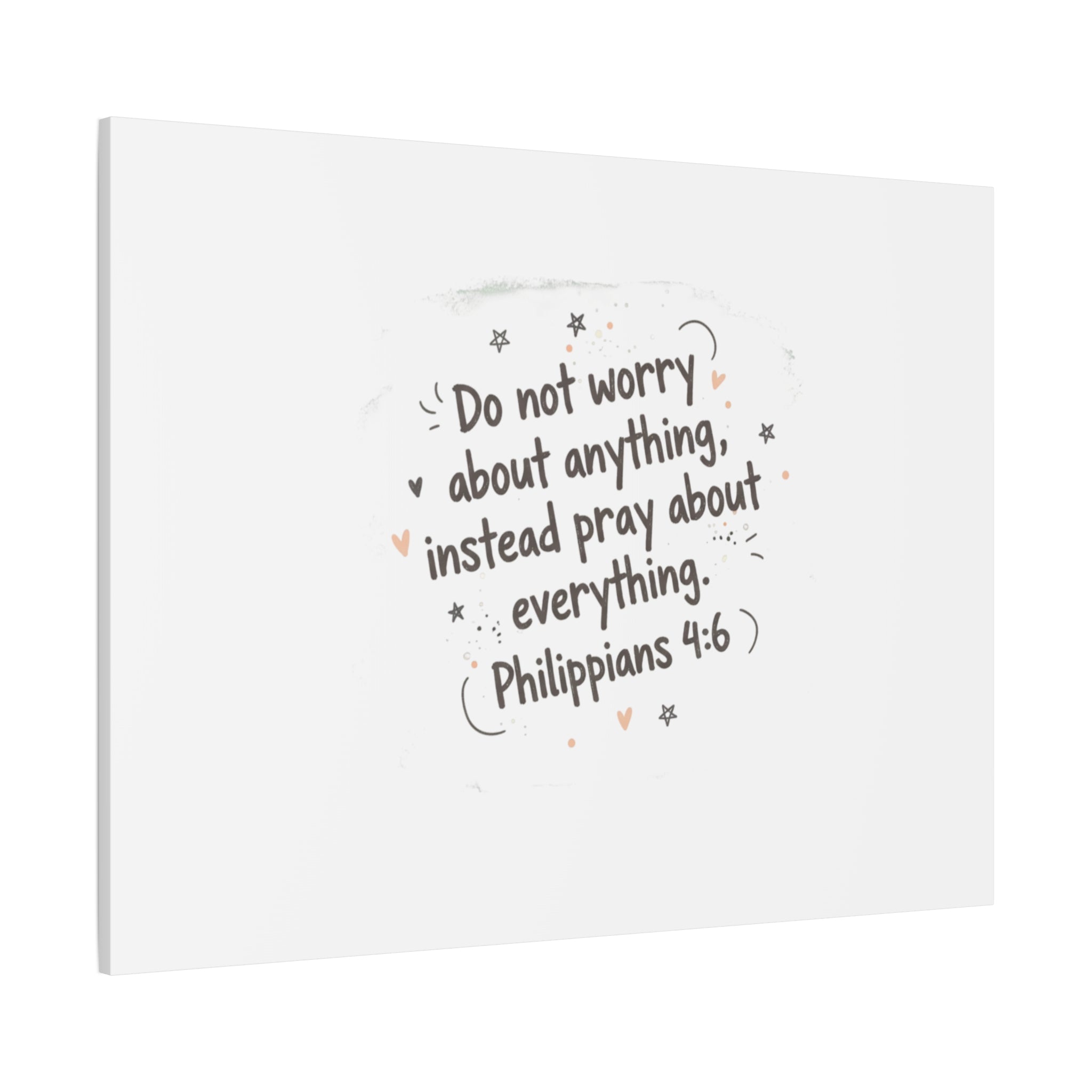 Do Not Worry Prayer Canvas | Handwritten Messy Script, Pastel Doodle Art