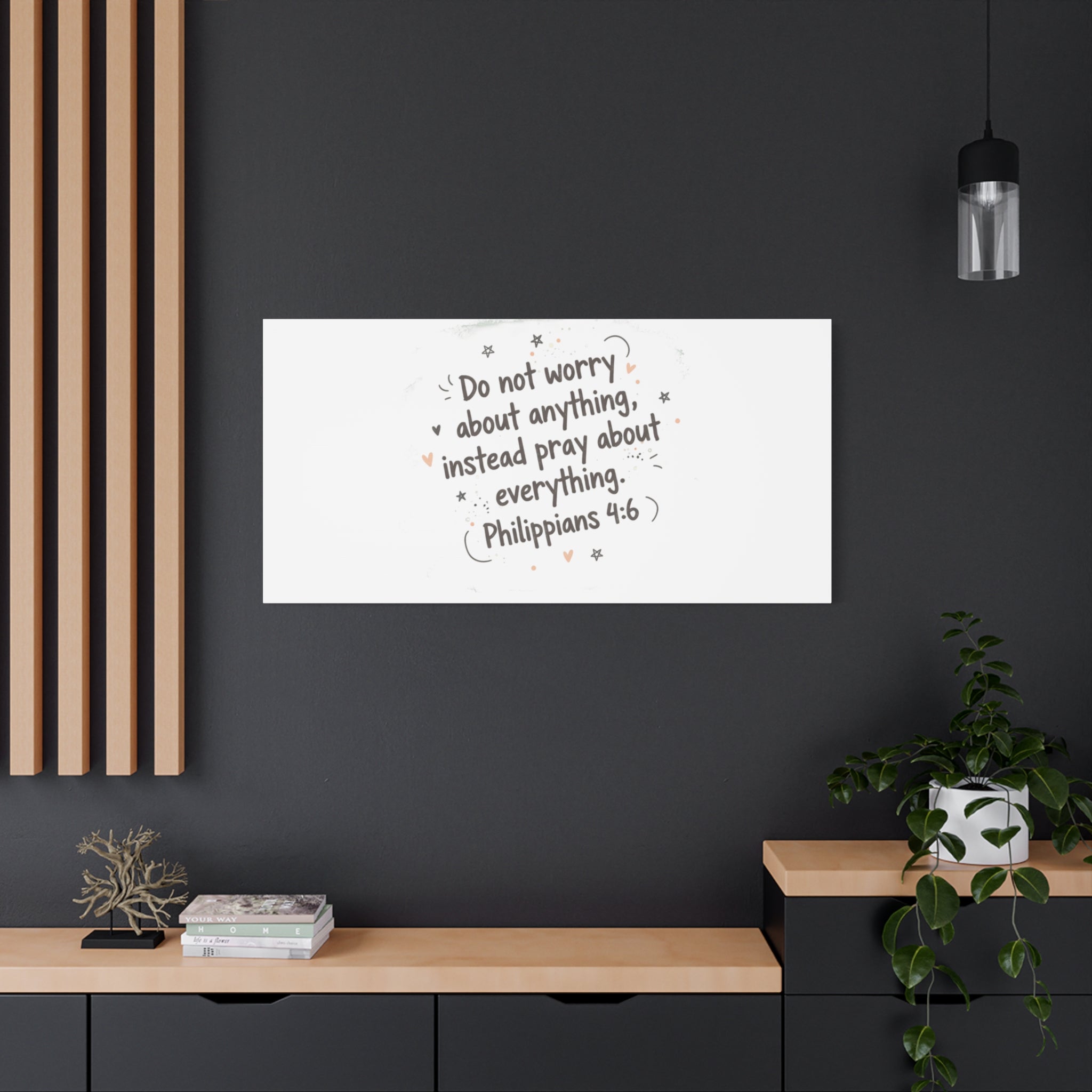 Do Not Worry Prayer Canvas | Handwritten Messy Script, Pastel Doodle Art