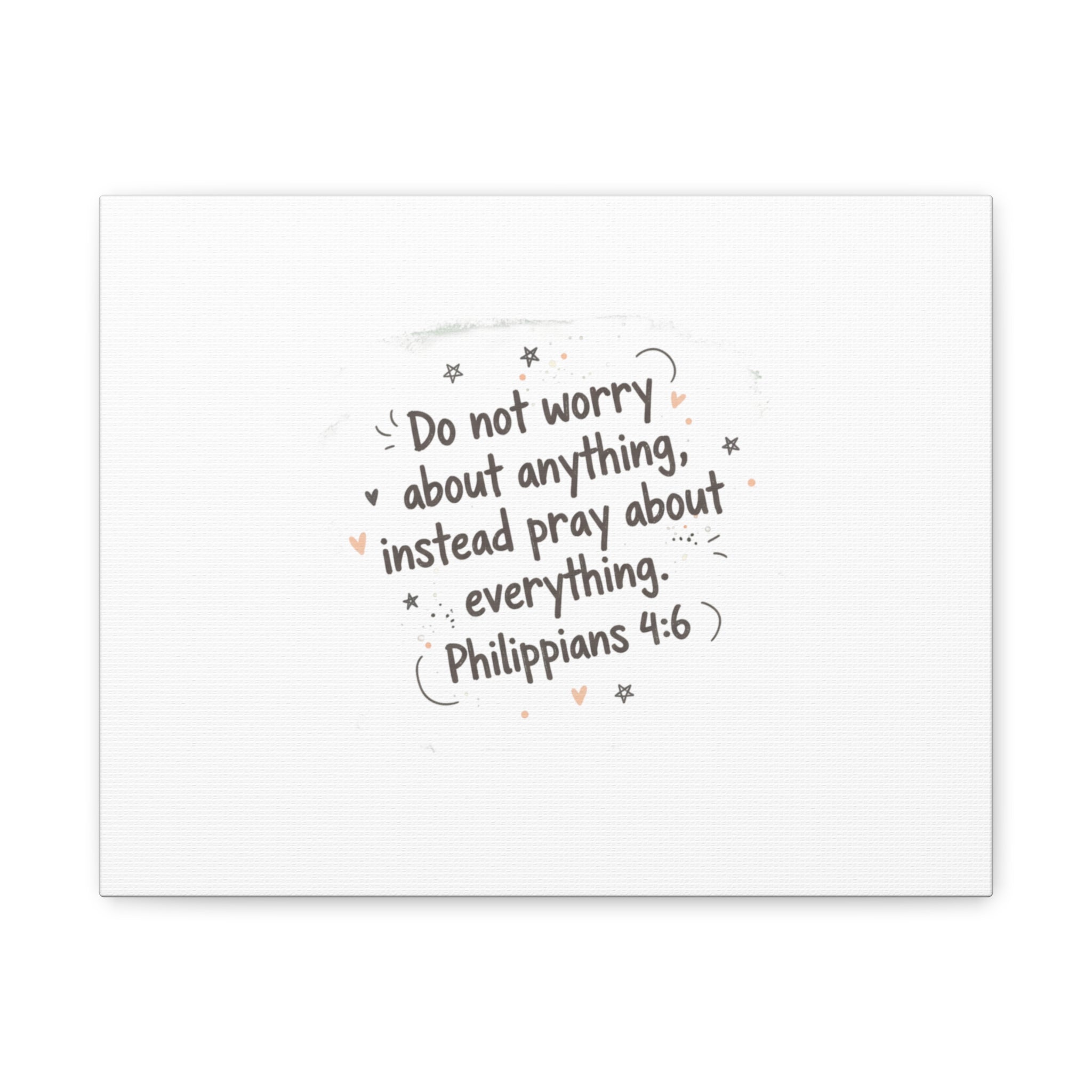 Do Not Worry Prayer Canvas | Handwritten Messy Script, Pastel Doodle Art