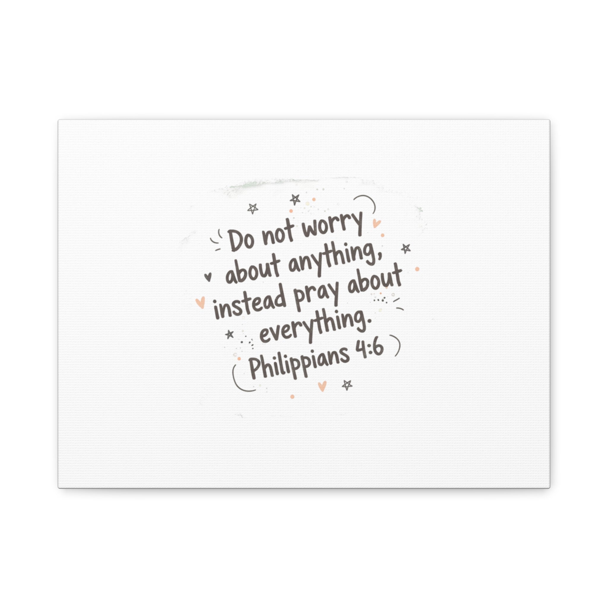 Do Not Worry Prayer Canvas | Handwritten Messy Script, Pastel Doodle Art