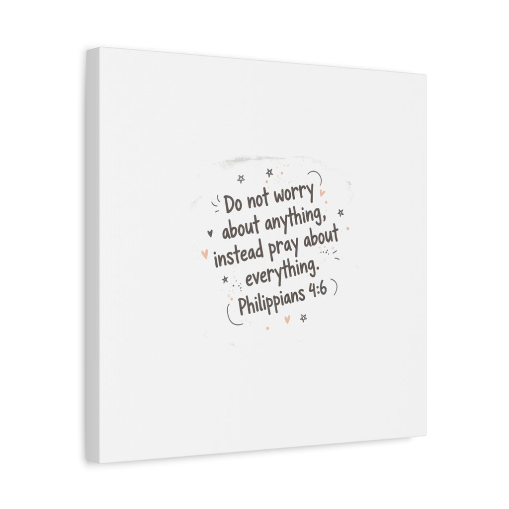 Do Not Worry Prayer Canvas | Handwritten Messy Script, Pastel Doodle Art