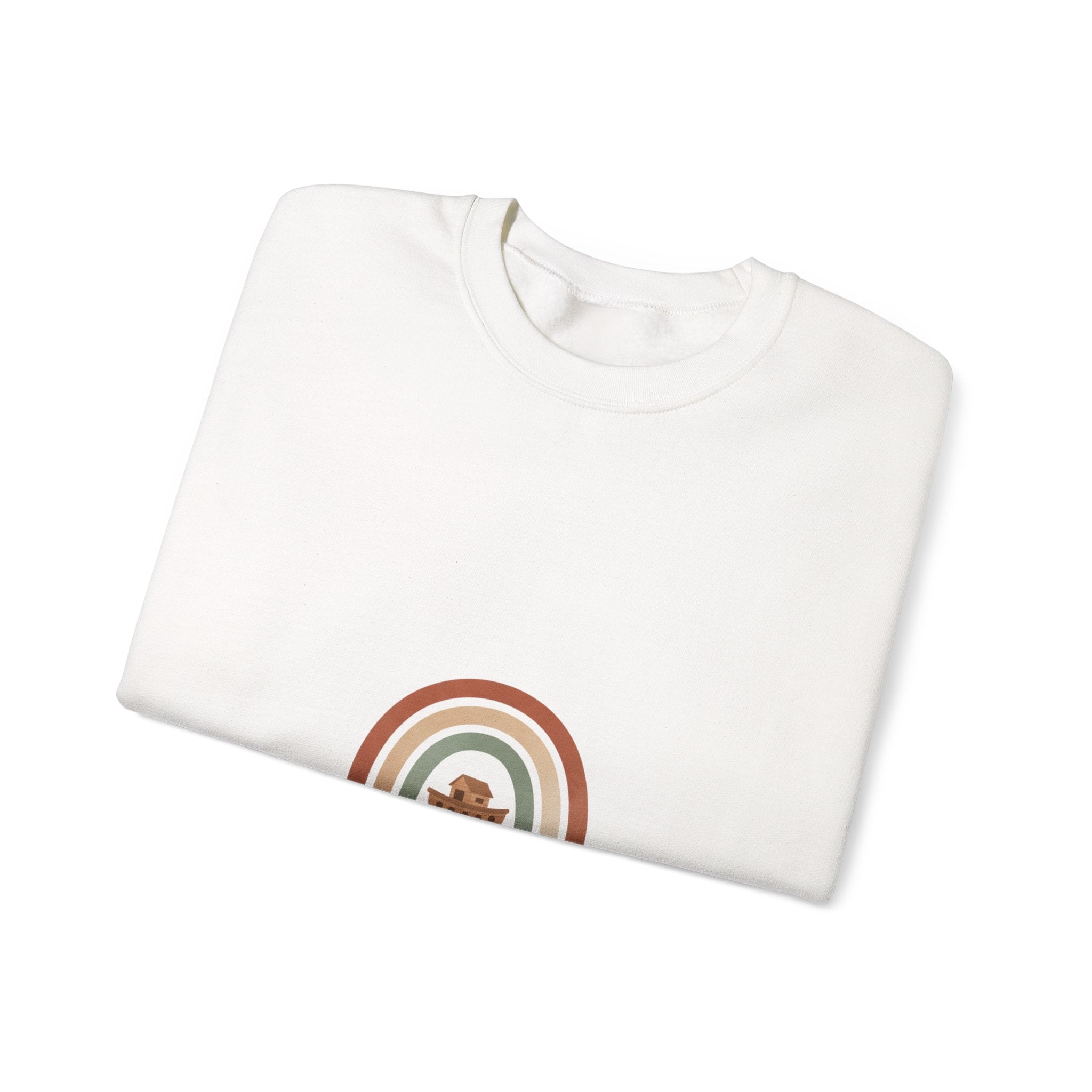 Neutral Rainbow Arc Sweatshirt | muted rainbow boho desert arc design
