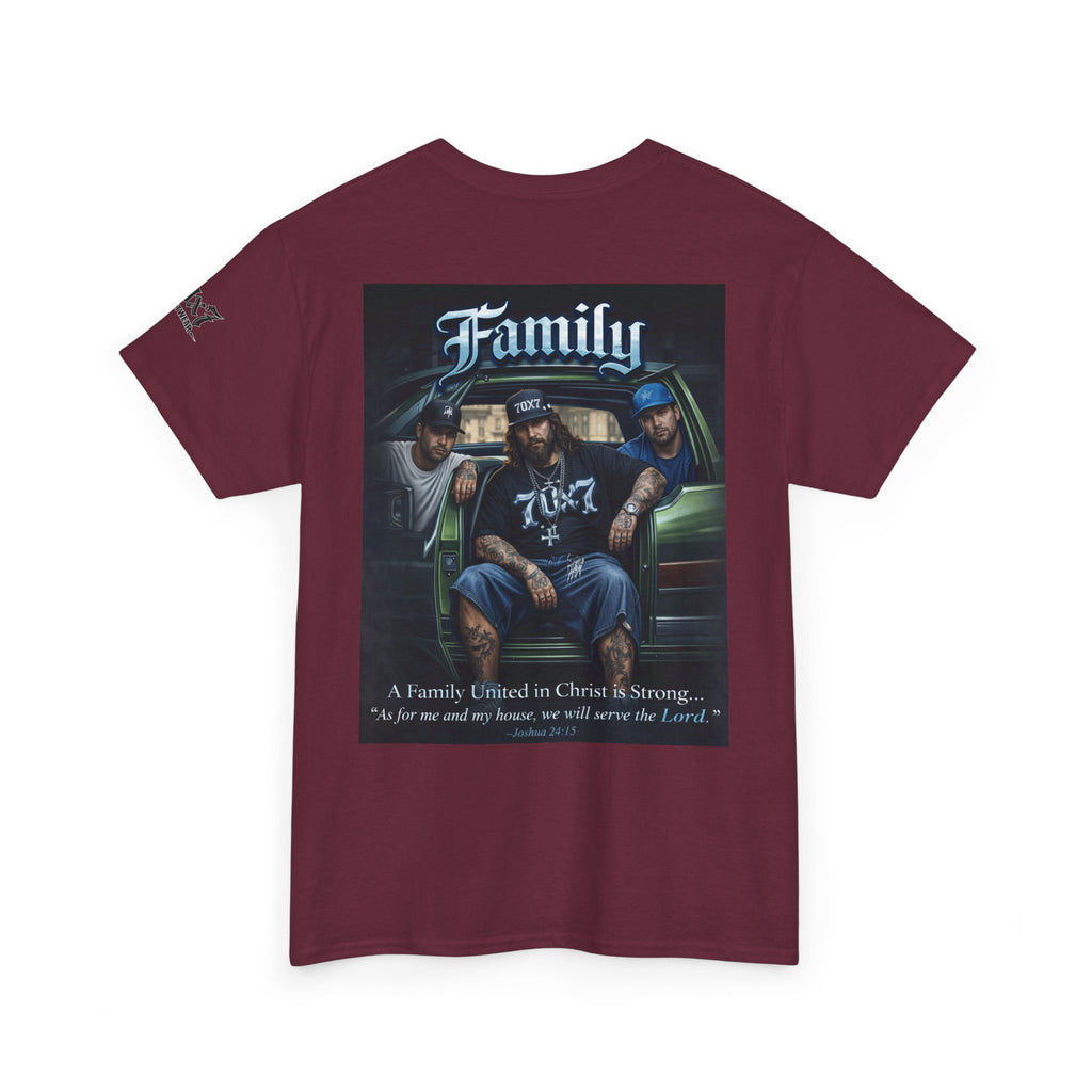 70x7 Streetwear Family Tee — "Family" Graphic Cotton T-Shirt