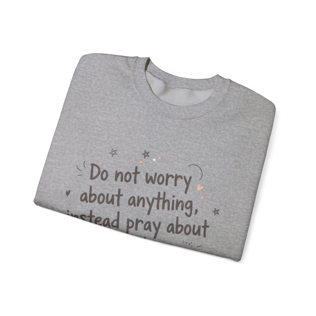 do not worry handwritten crewneck sweatshirt | messy script, hand lettering