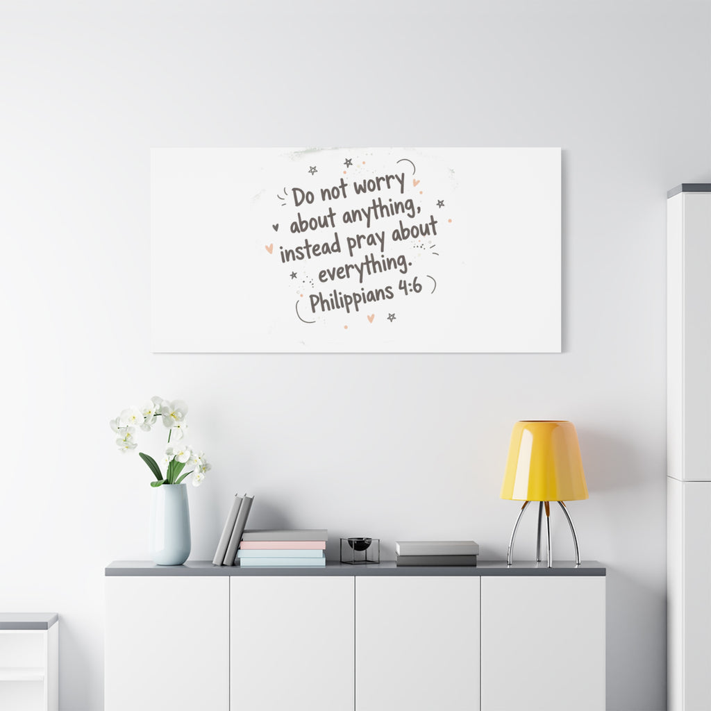 Do Not Worry Prayer Canvas | Handwritten Messy Script, Pastel Doodle Art