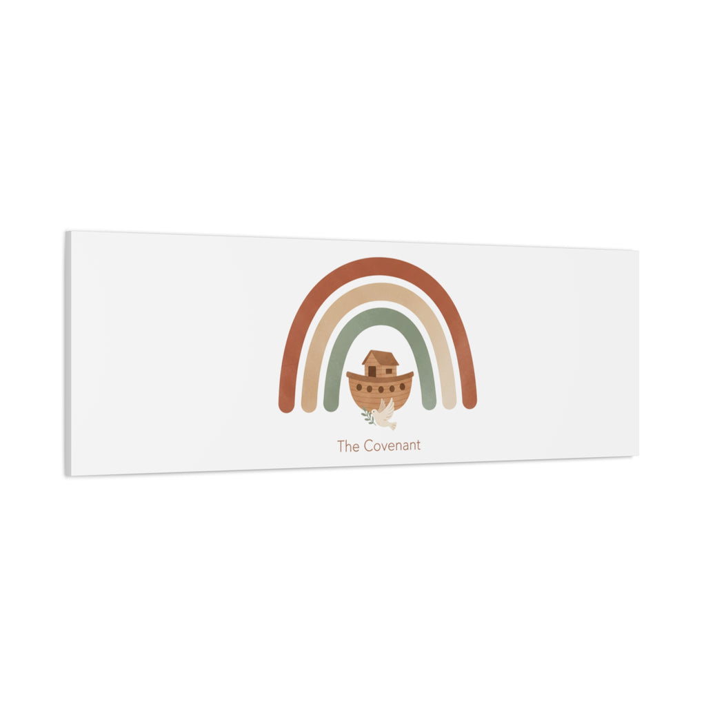 Noah's Ark Rainbow Matte Canvas Wall Art - "The Covenant" Nursery Decor
