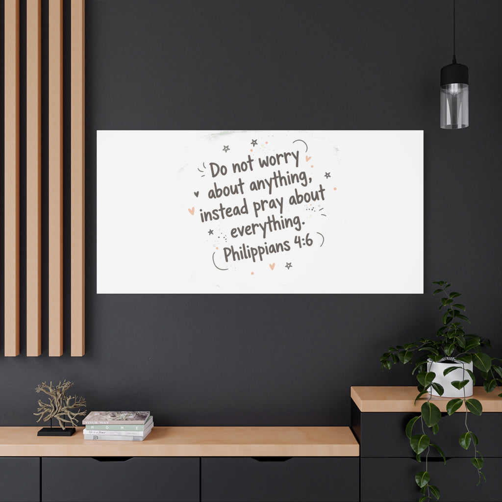 Do Not Worry Prayer Canvas | Handwritten Messy Script, Pastel Doodle Art