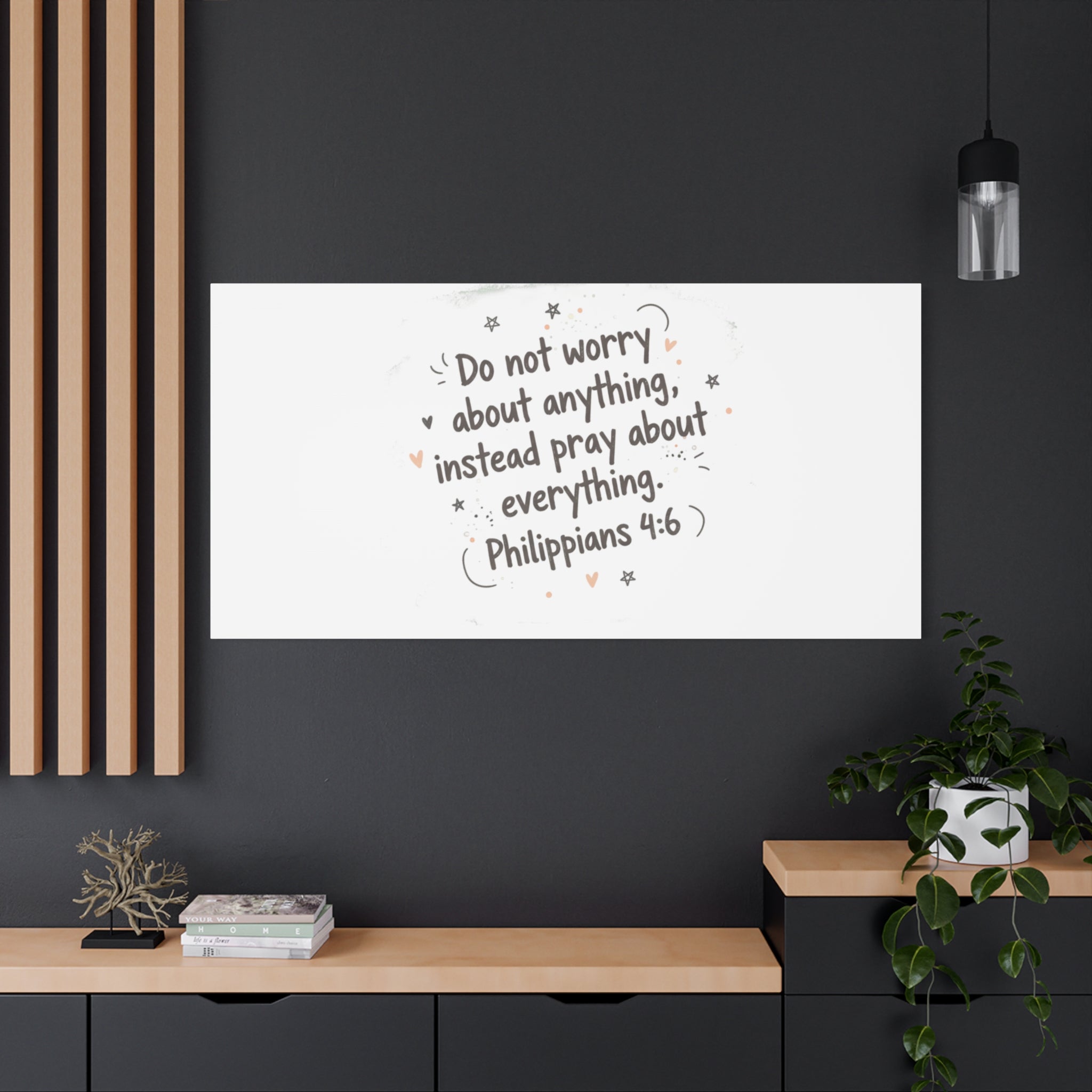 Do Not Worry Prayer Canvas | Handwritten Messy Script, Pastel Doodle Art