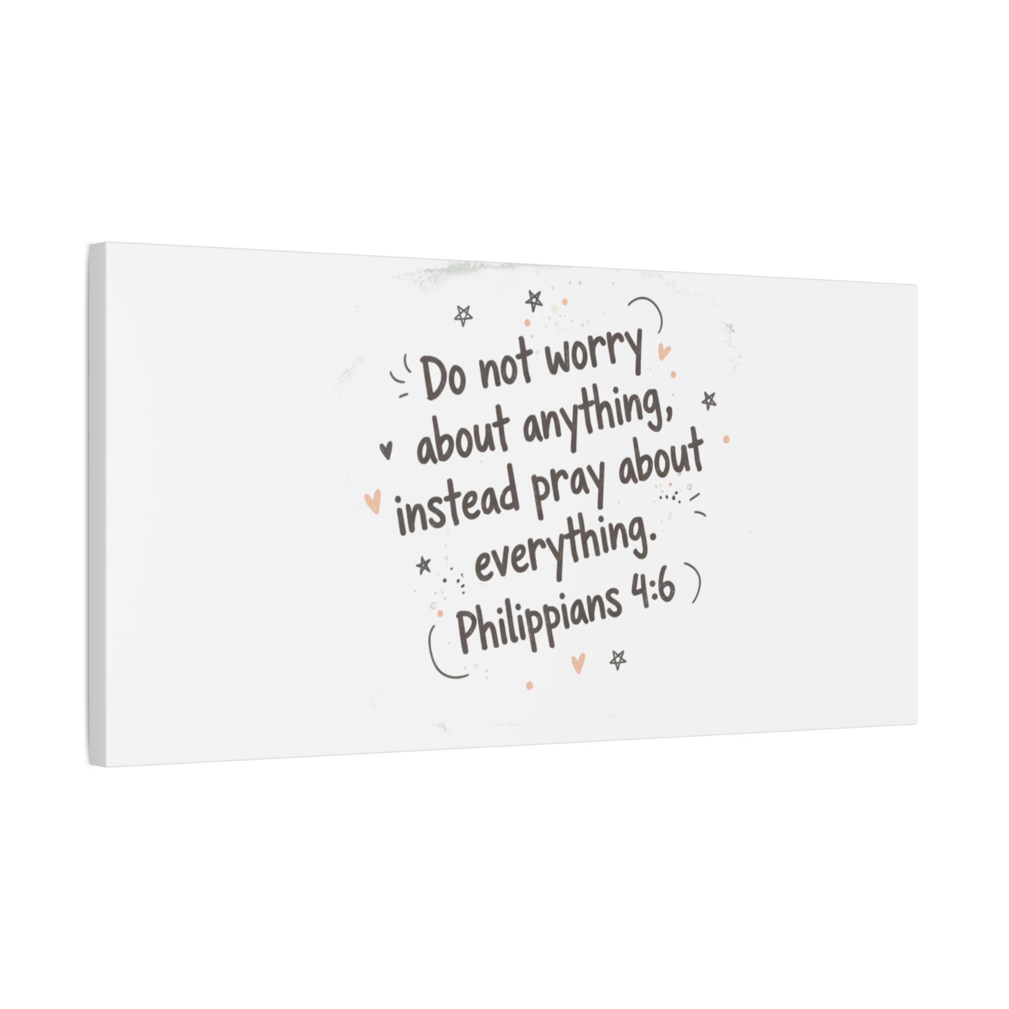 Do Not Worry Prayer Canvas | Handwritten Messy Script, Pastel Doodle Art