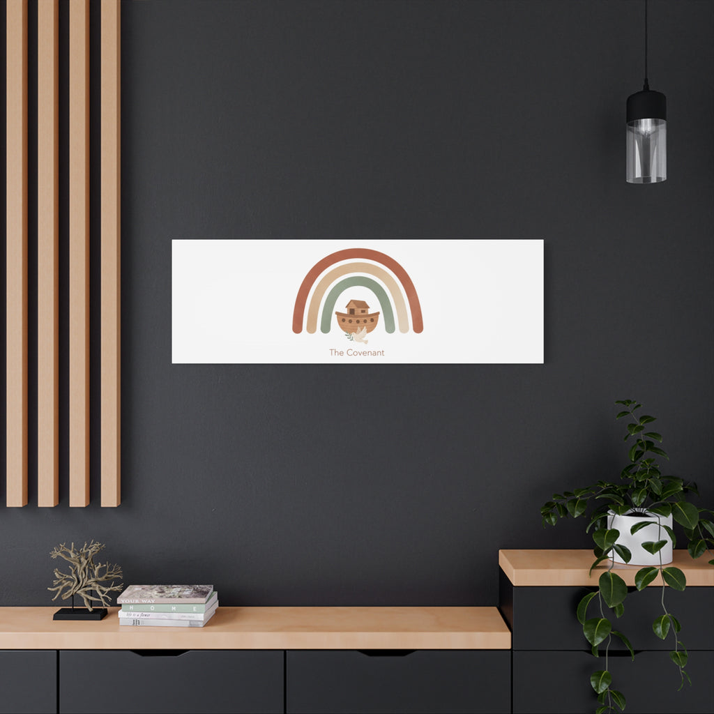 Noah's Ark Rainbow Matte Canvas Wall Art - "The Covenant" Nursery Decor
