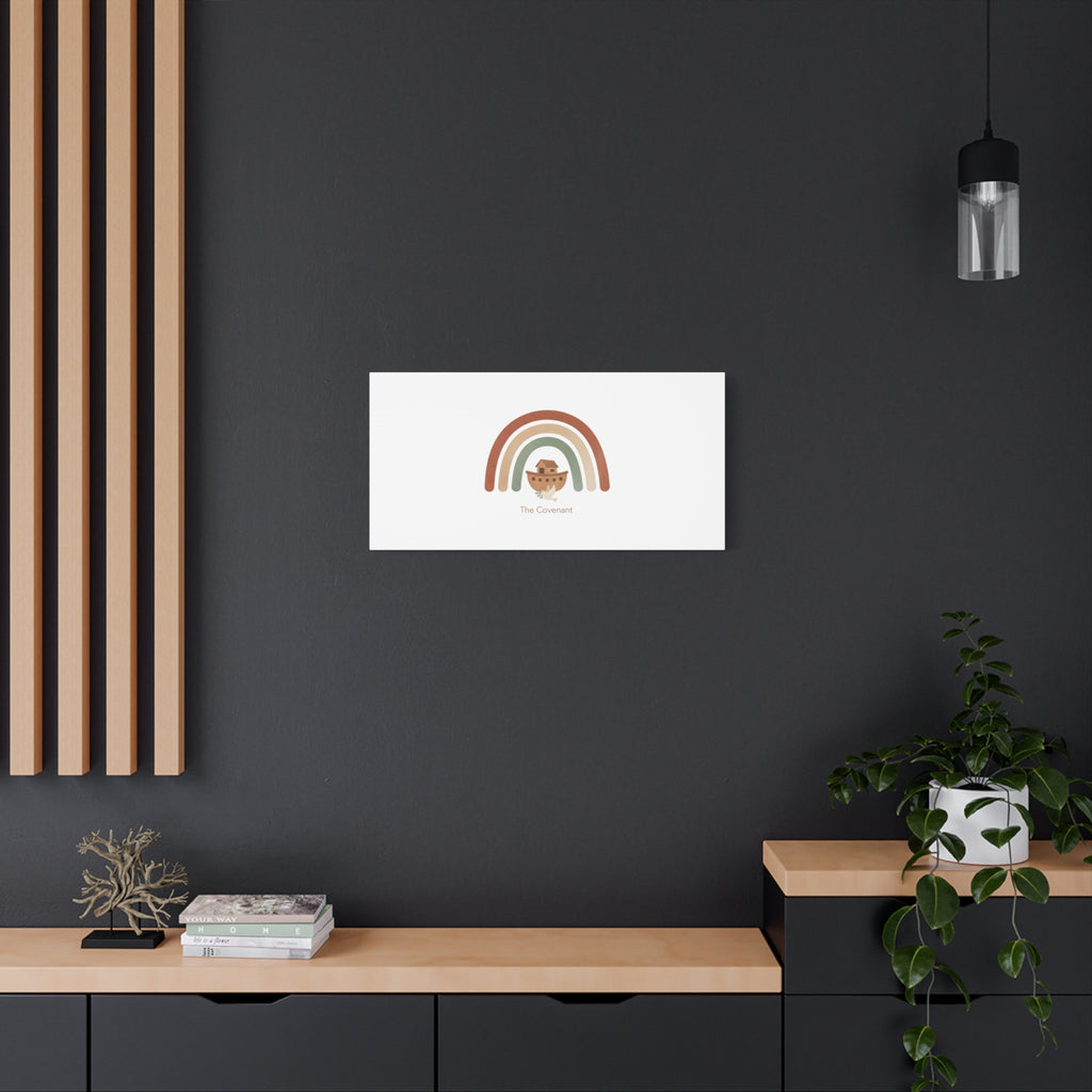 Noah's Ark Rainbow Matte Canvas Wall Art - "The Covenant" Nursery Decor