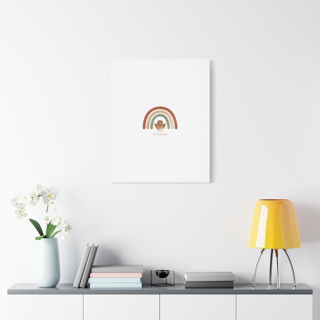 Noah's Ark Rainbow Matte Canvas Wall Art - "The Covenant" Nursery Decor