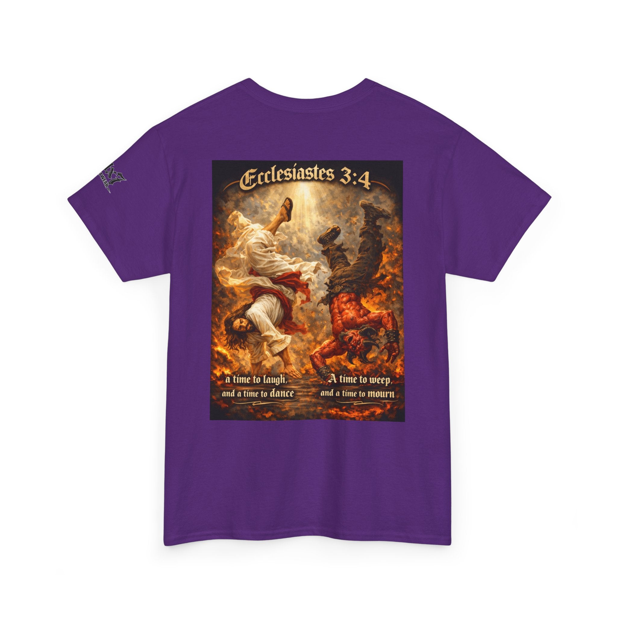 70x7 Streetwear Ecclesiastes 3:4 Graphic Tee — "A Time to Laugh" Christian Faith T‑Shirt