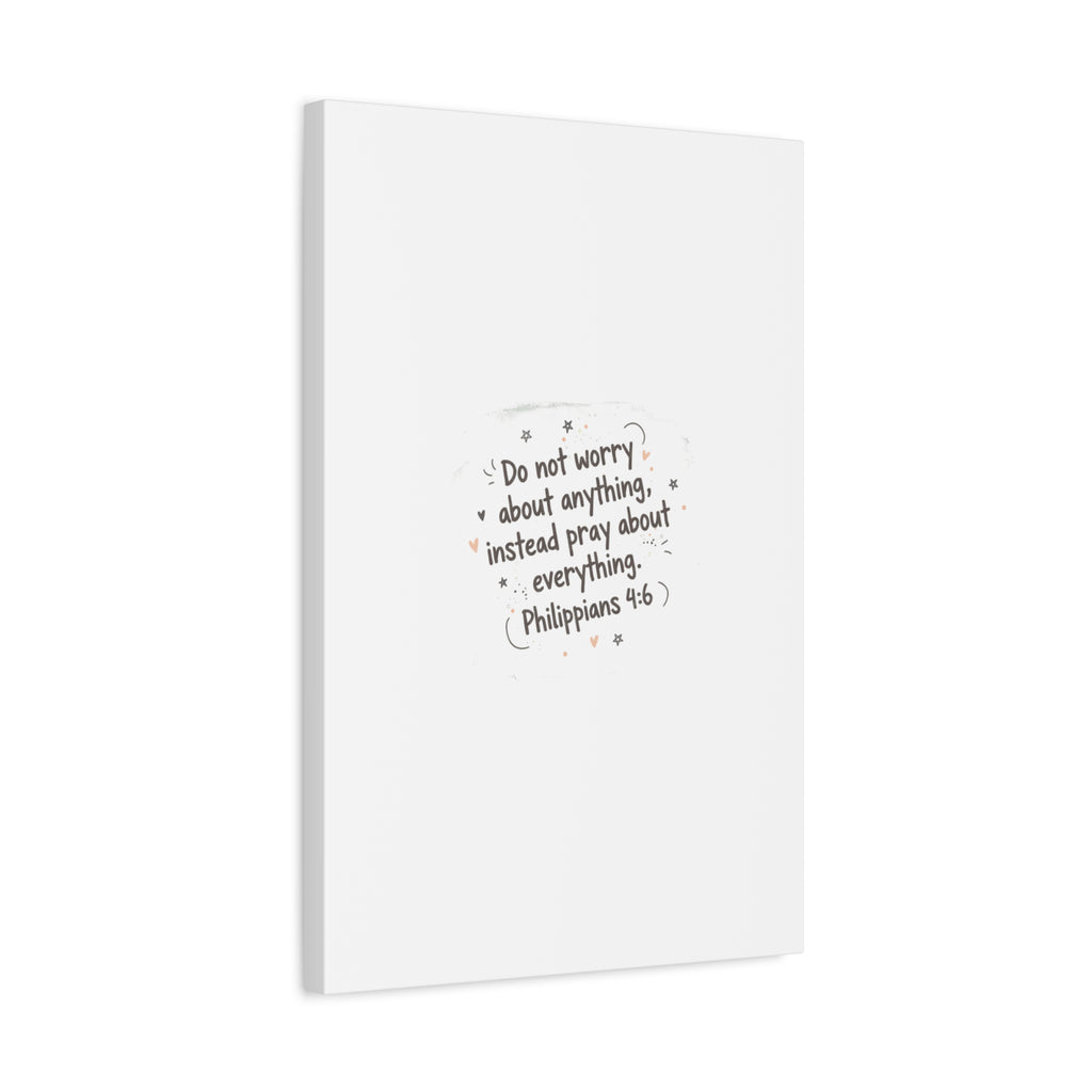 Do Not Worry Prayer Canvas | Handwritten Messy Script, Pastel Doodle Art
