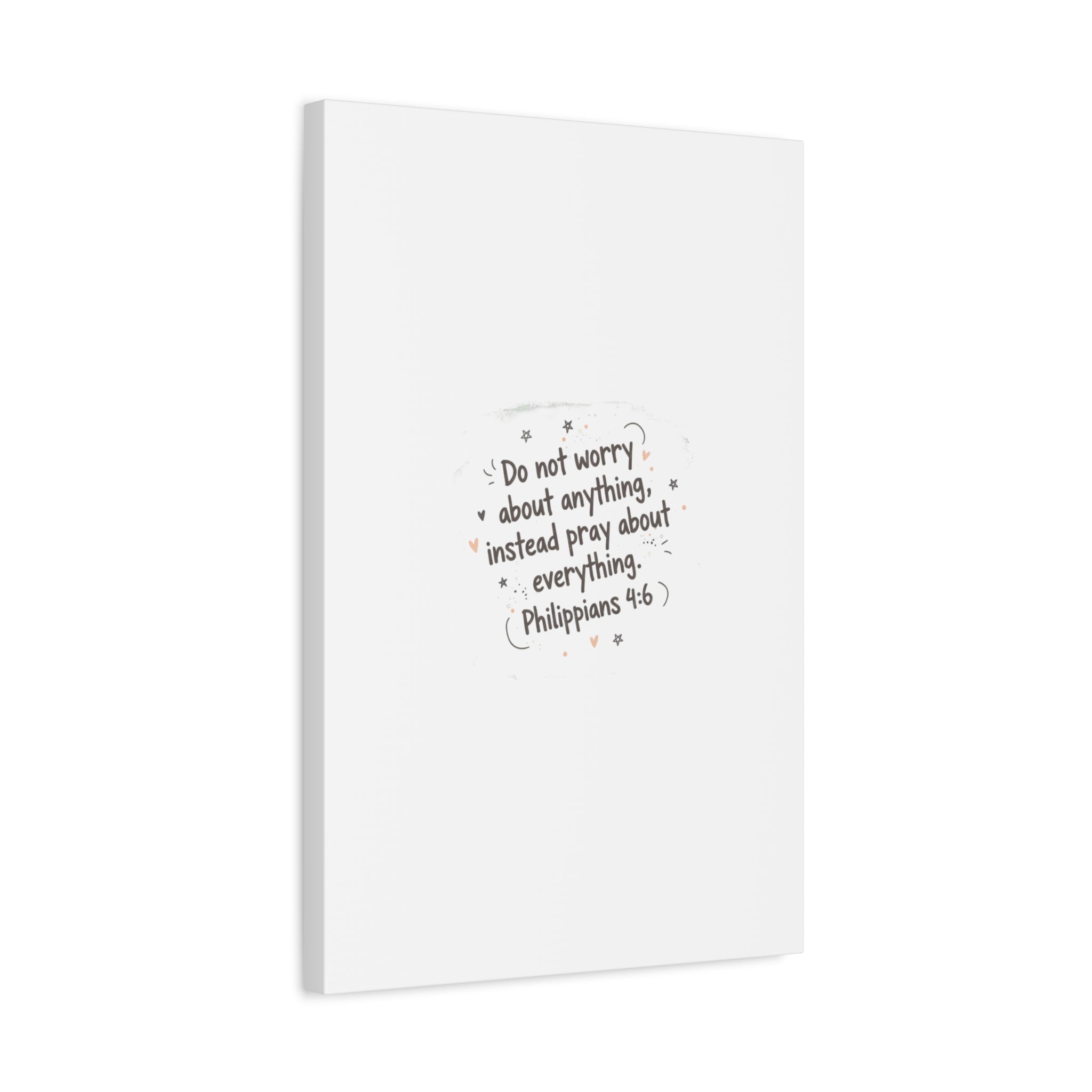 Do Not Worry Prayer Canvas | Handwritten Messy Script, Pastel Doodle Art