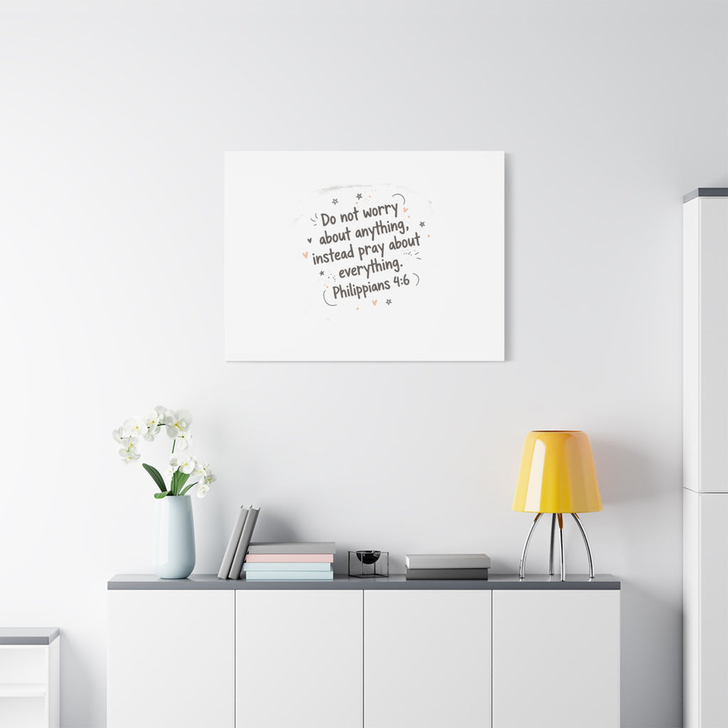 Do Not Worry Prayer Canvas | Handwritten Messy Script, Pastel Doodle Art