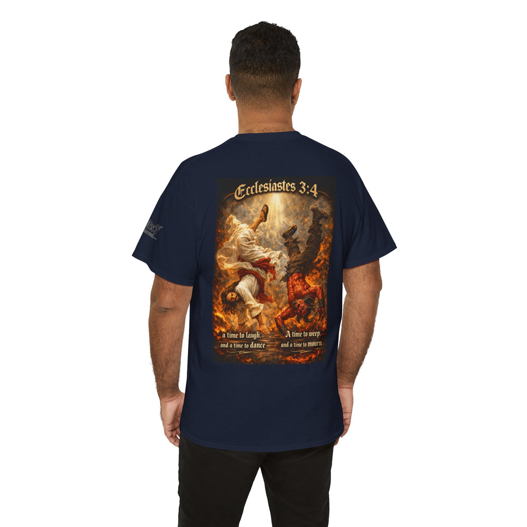 70x7 Streetwear Ecclesiastes 3:4 Graphic Tee — "A Time to Laugh" Christian Faith T‑Shirt