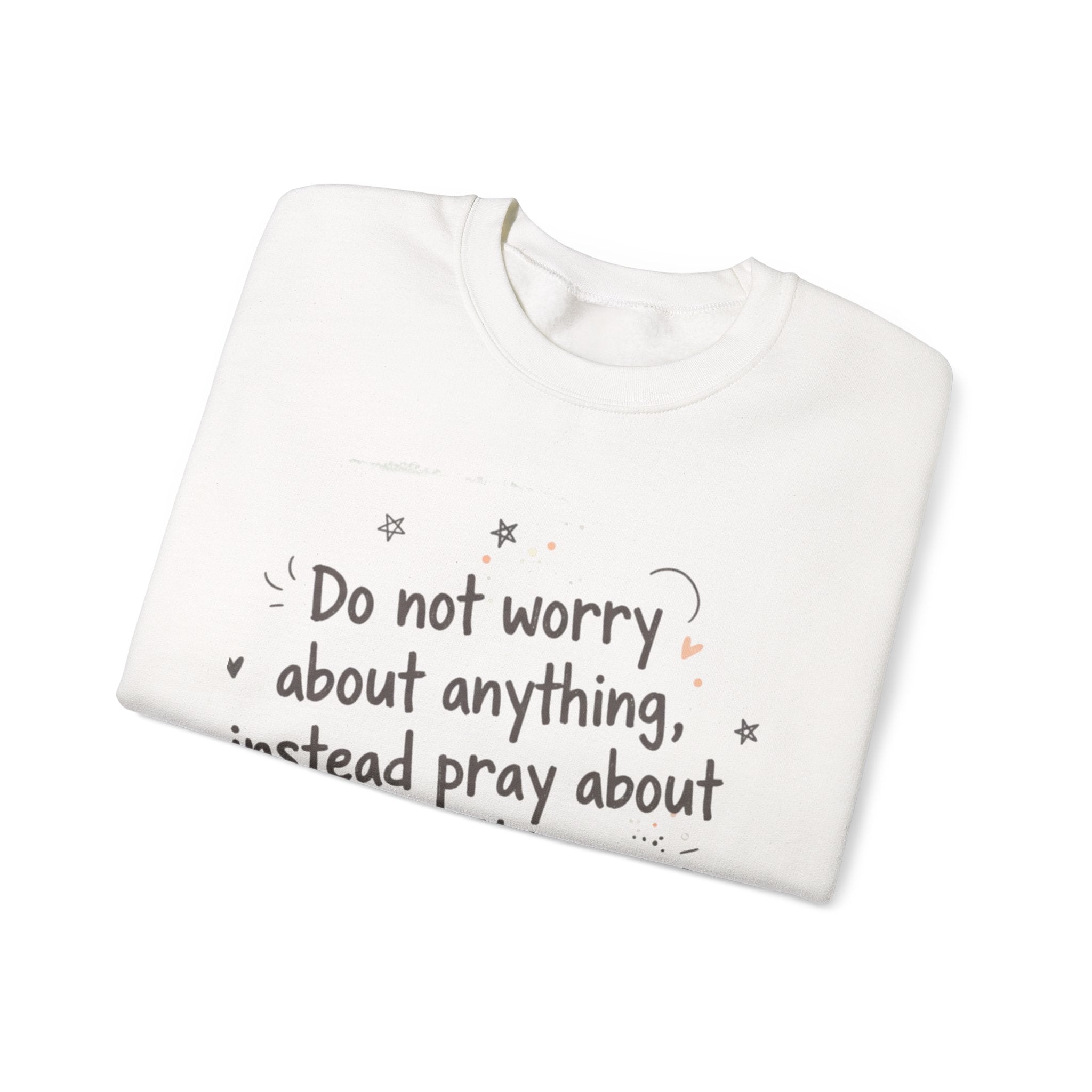 do not worry handwritten crewneck sweatshirt | messy script, hand lettering