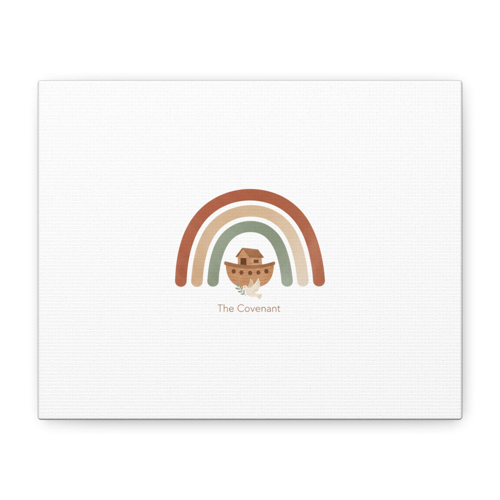 Noah's Ark Rainbow Matte Canvas Wall Art - "The Covenant" Nursery Decor