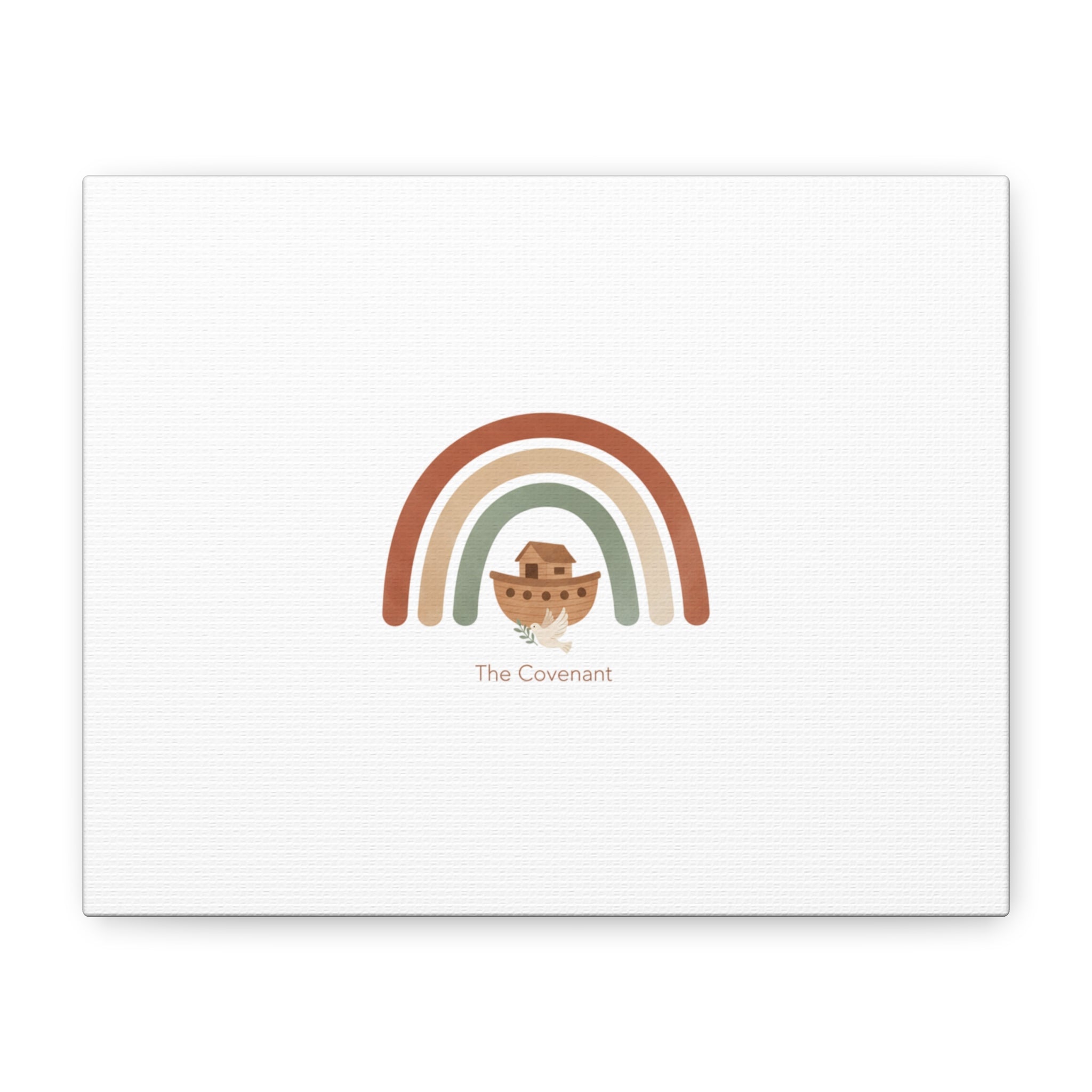 Noah's Ark Rainbow Matte Canvas Wall Art - "The Covenant" Nursery Decor