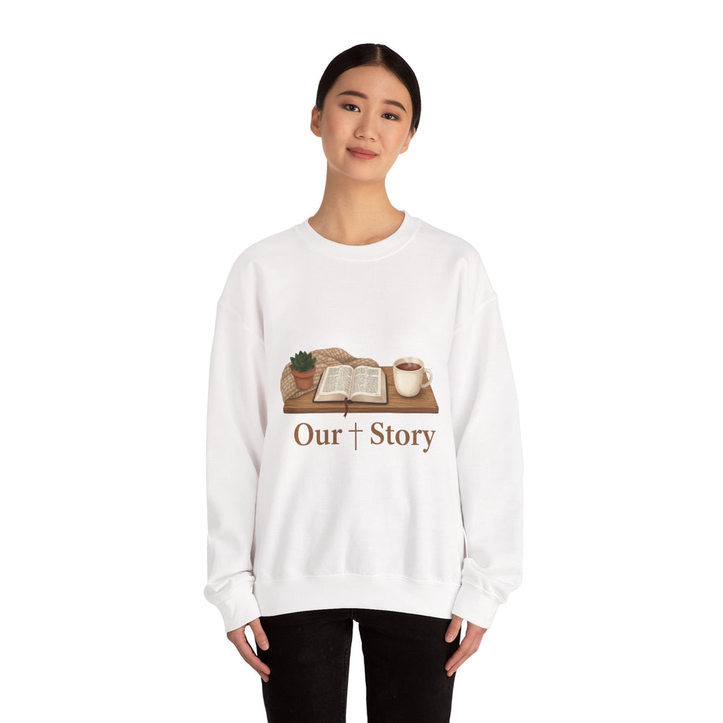 Our Story Crewneck Sweatshirt | Cozy Book Aesthetic, Library Life