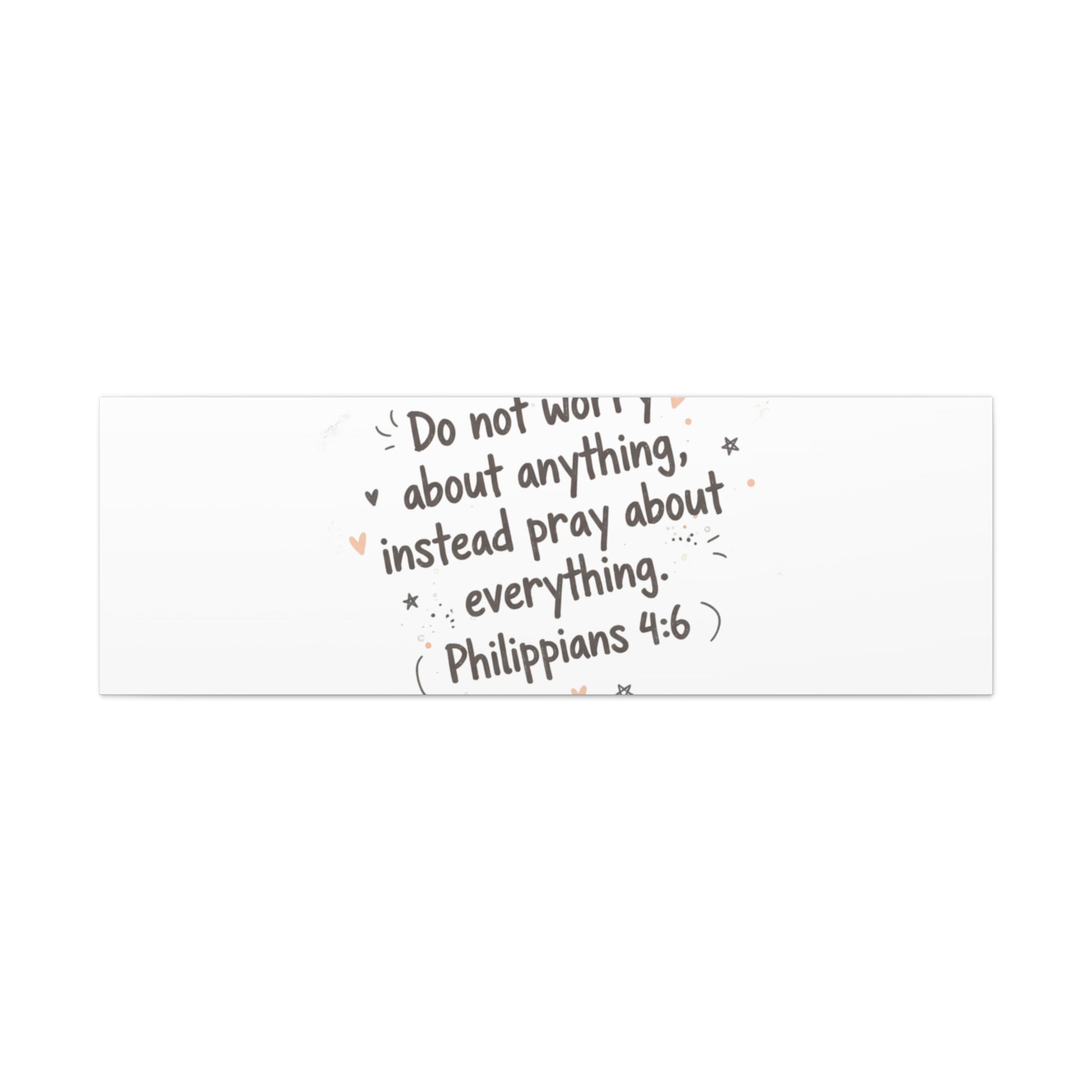 Do Not Worry Prayer Canvas | Handwritten Messy Script, Pastel Doodle Art