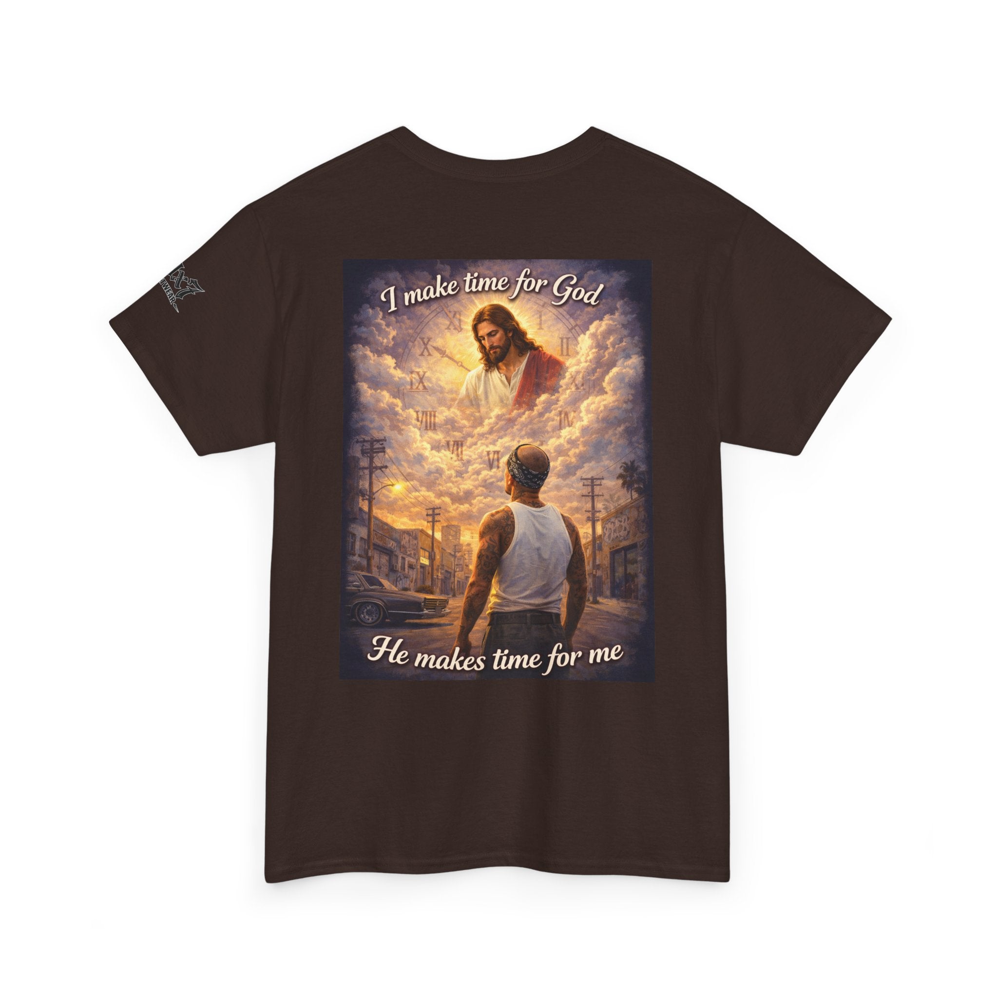 "I Make Time for God, He Makes Time for Me" 70x7 Streetwear Graphic Tee