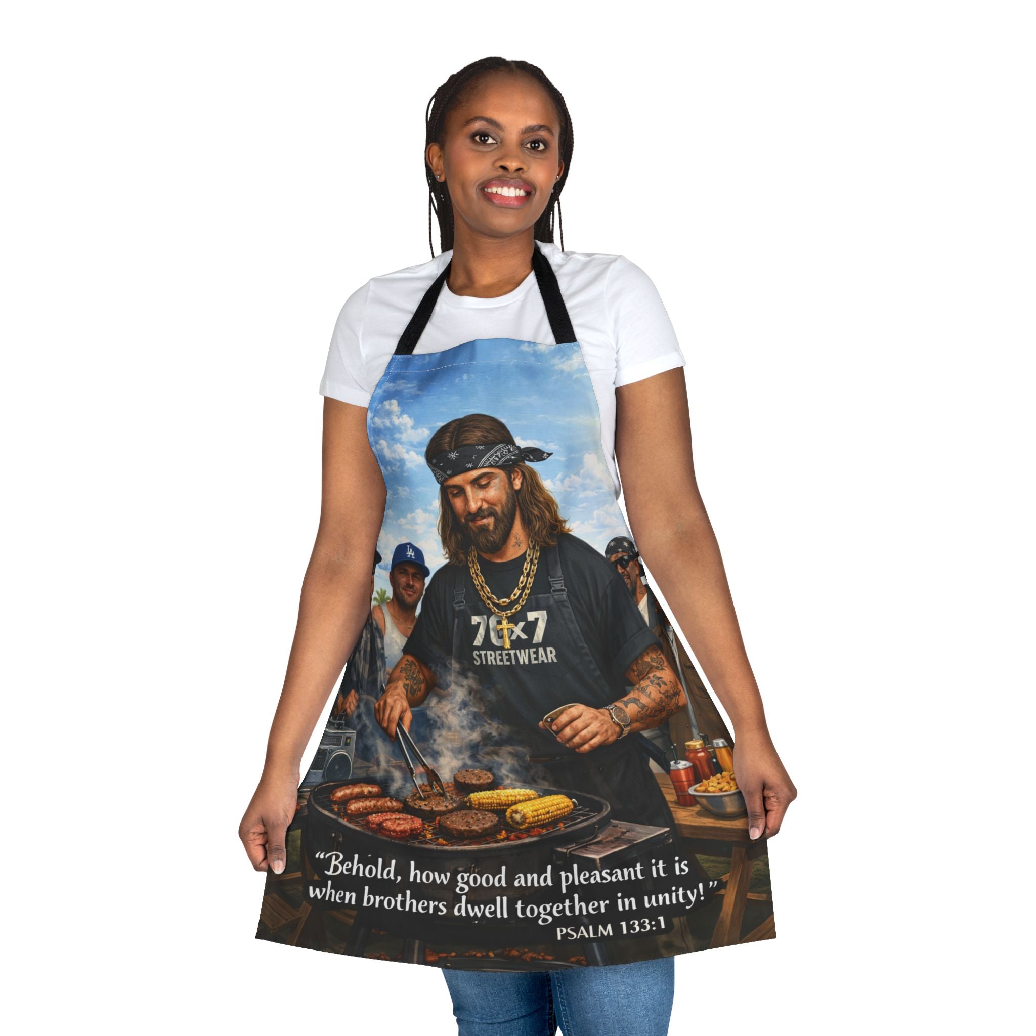 Biblical Brotherhood BBQ Apron — Psalm 133:1 Grill Apron
