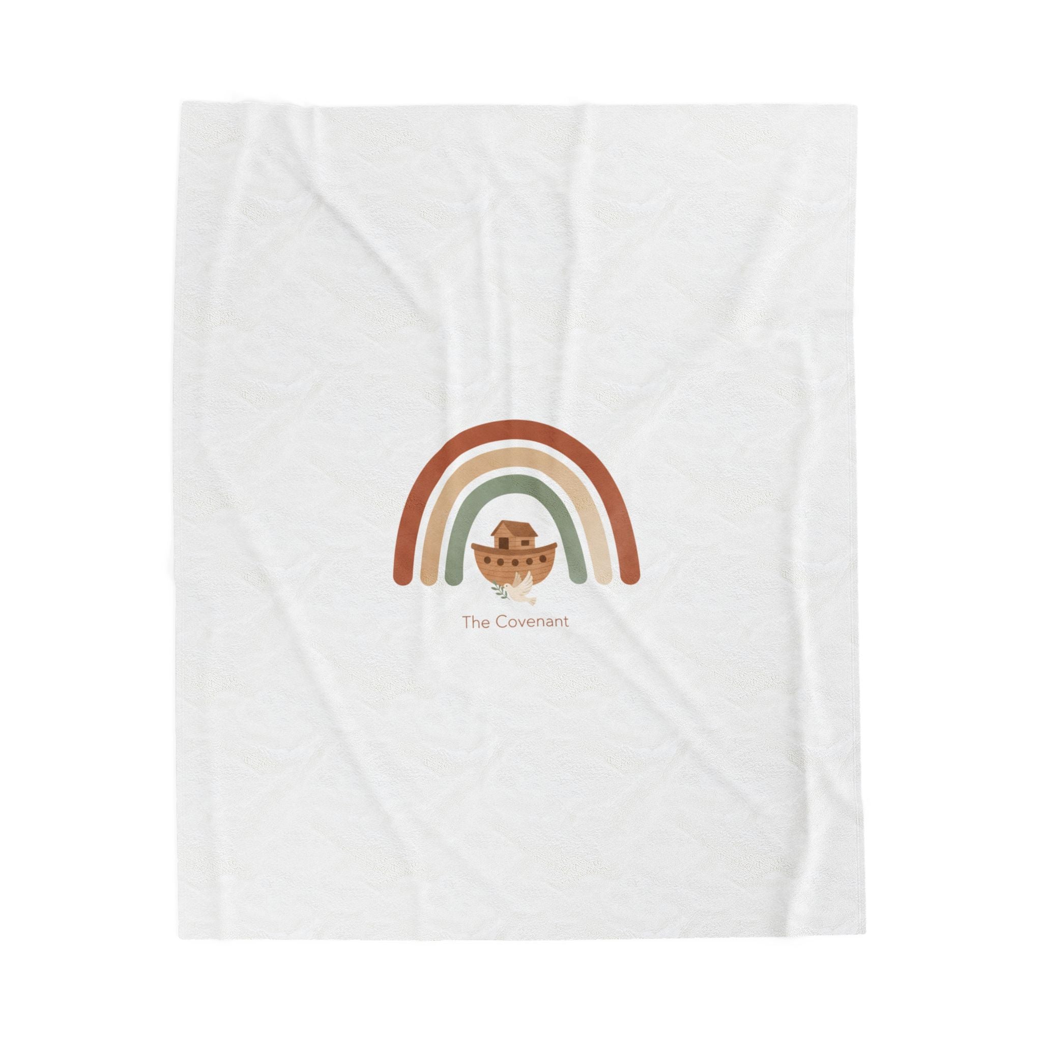 Neutral Rainbow Arc Plush Blanket | Boho Desert Arc, Muted Rainbow Nursery